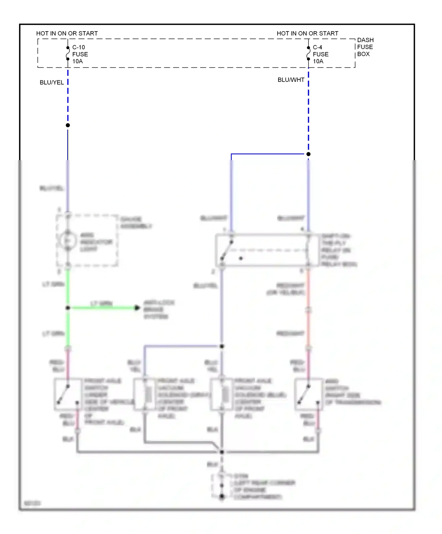 Wiring diagram indicator light for Acura SLX I (1995-1999) (1 of 1)