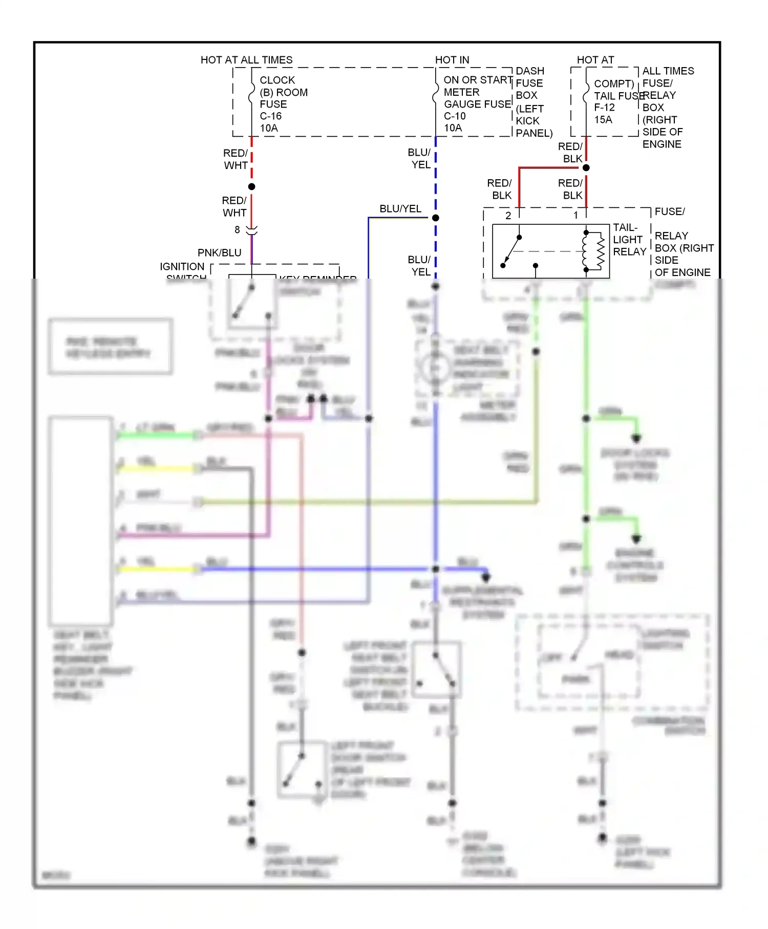 Wiring diagram lighting switch for Acura SLX I (1995-1999) (4 of 4)