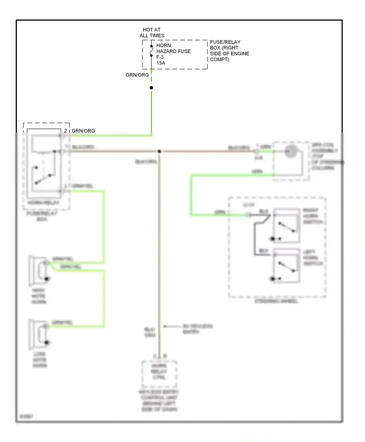 Wiring diagram low note horn for Acura SLX I (1995-1999) (1 of 1)