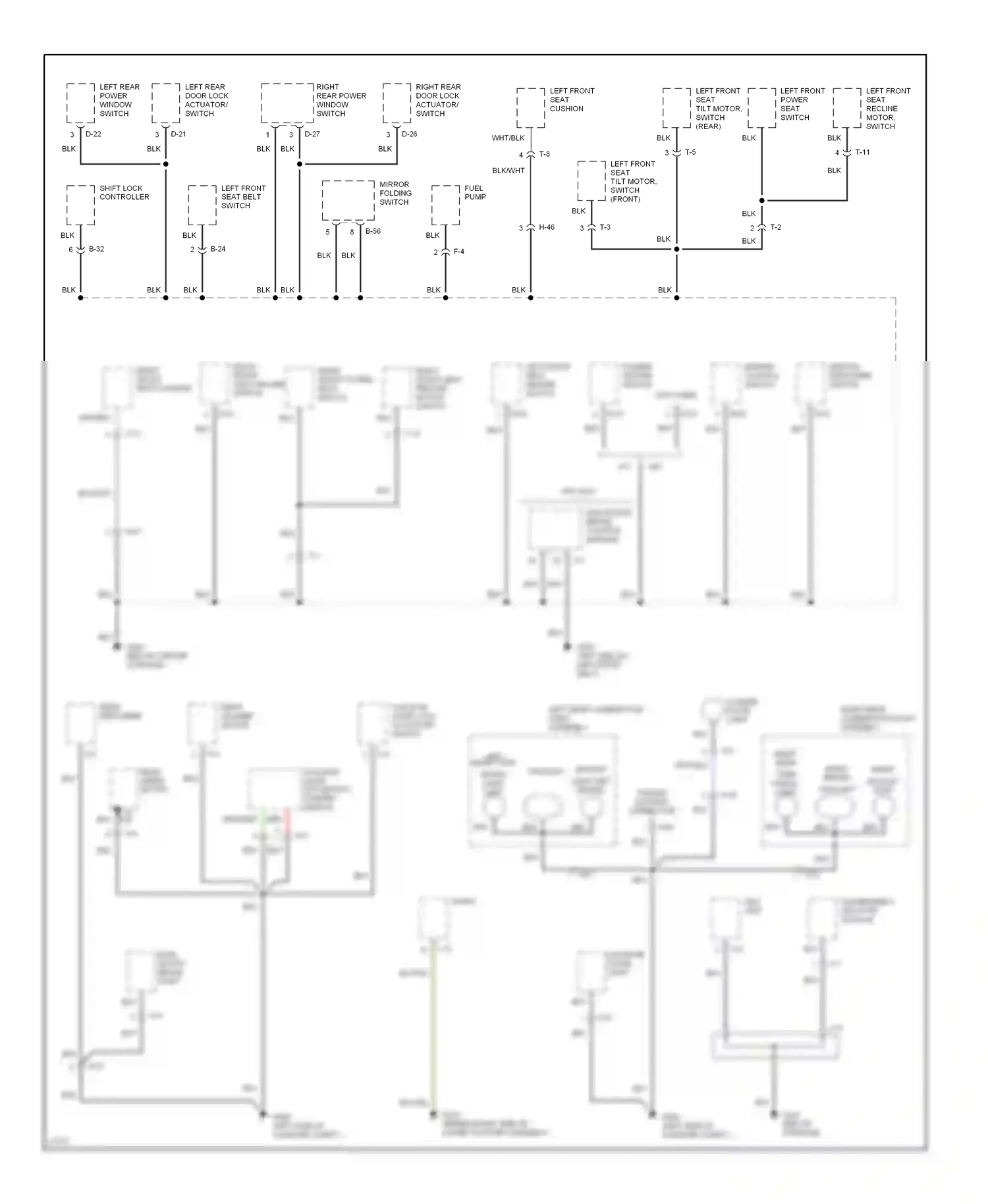 Wiring diagram mirror control switch for Acura SLX I (1995-1999) (1 of 3)