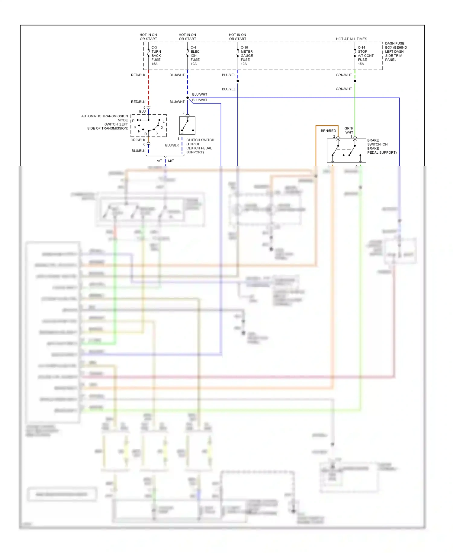 Wiring diagram set/coast input for Acura SLX I (1995-1999) (1 of 1)