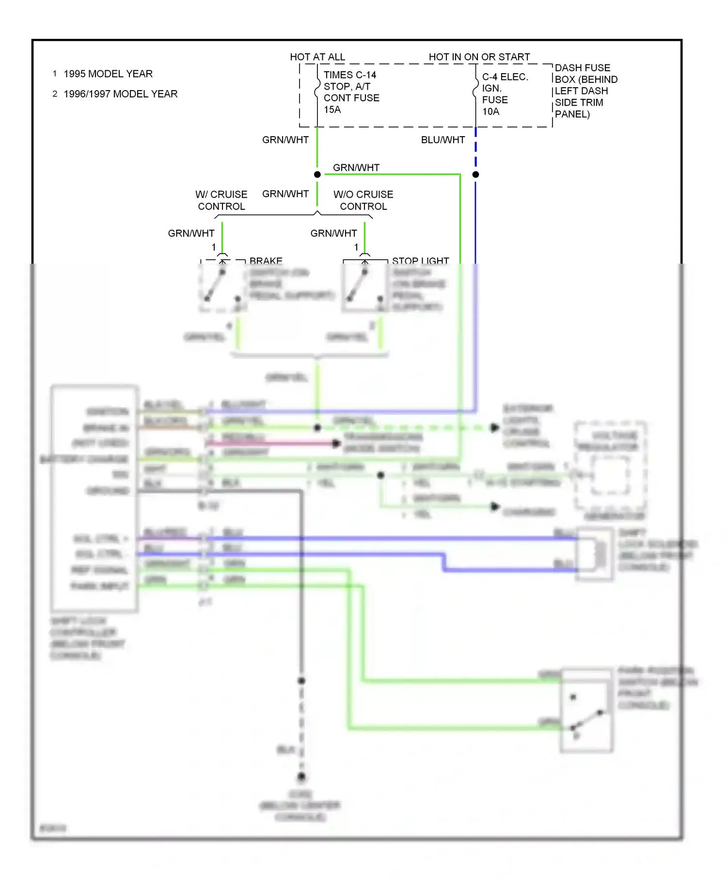 Wiring diagram sol ctrl + sol ctrl - ref signal park input for Acura SLX I (1995-1999) (1 of 1)