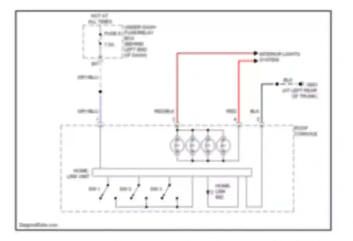 TL Acura III facelift (2006-2008): Home link remote control circuit