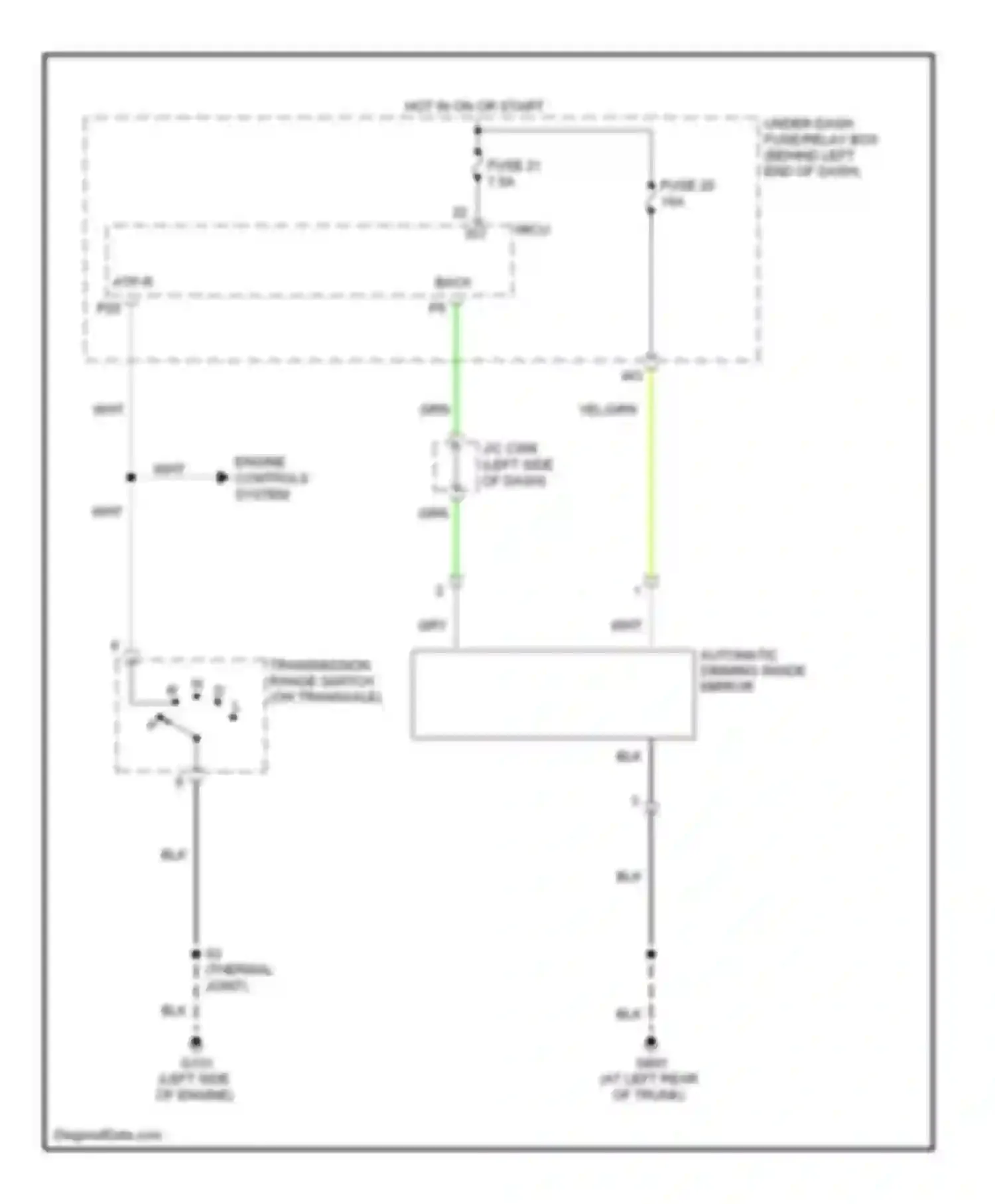 TL Acura III facelift (2006-2008): Automatic day/night mirror circuit, a/t