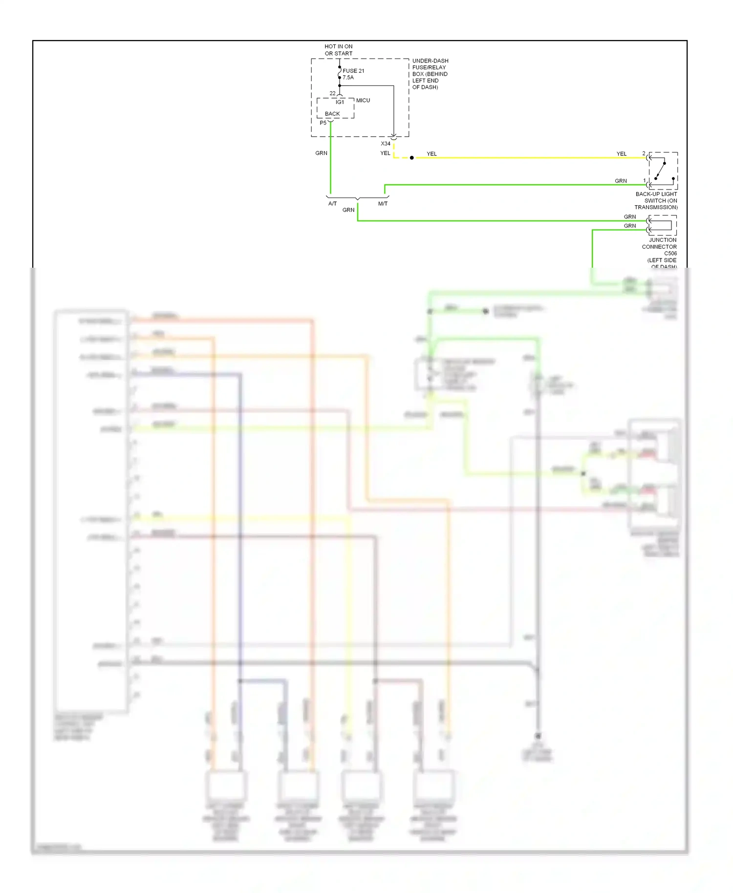 Wiring diagram back lt- for Acura TL III facelift (2006-2008) (6 of 7)