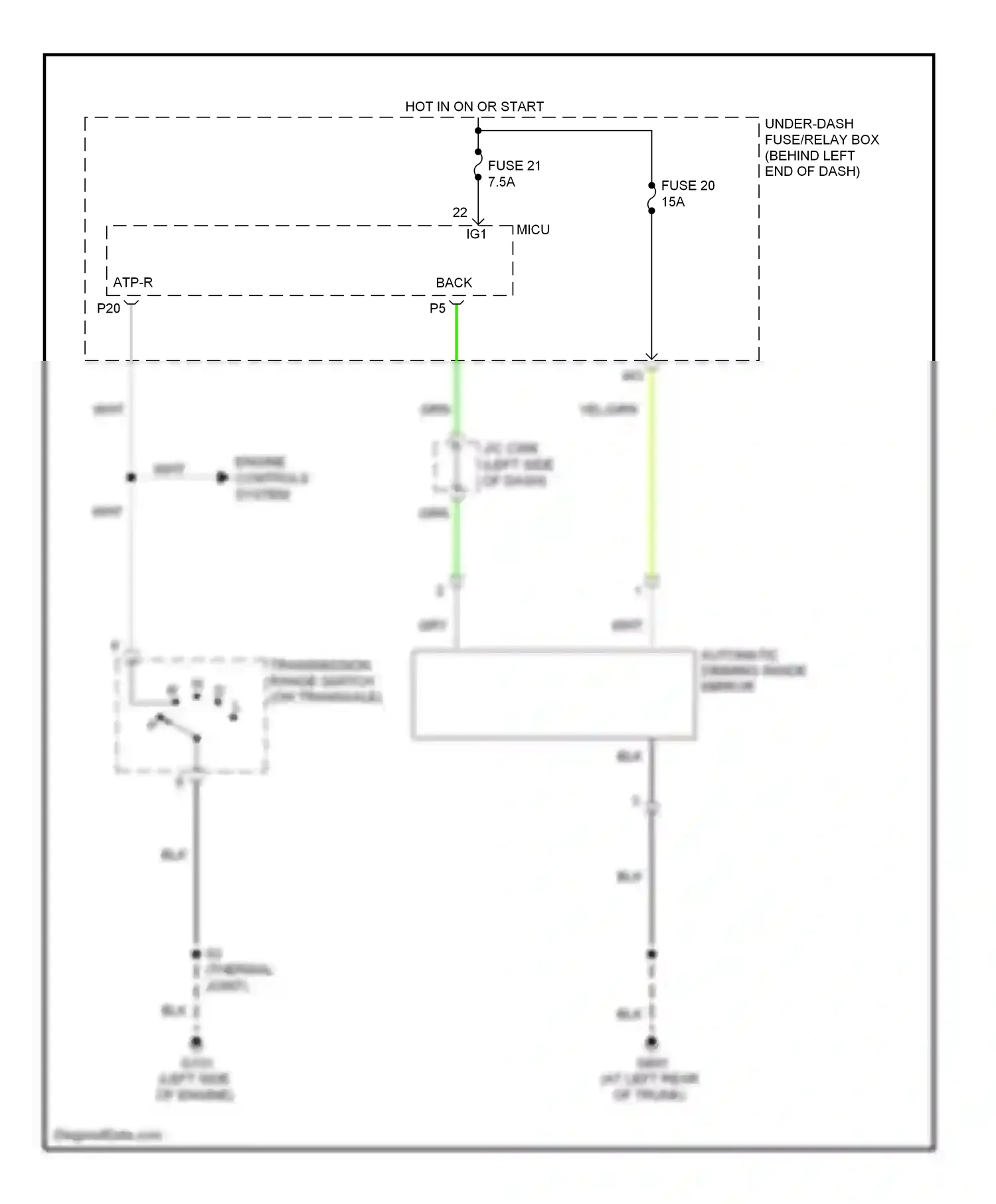 Wiring diagram back lt- for Acura TL III facelift (2006-2008) (1 of 7)