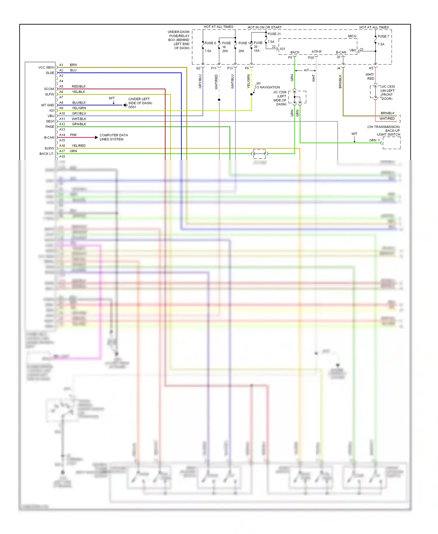 Wiring diagram back lt- for Acura TL III facelift (2006-2008) (3 of 7)