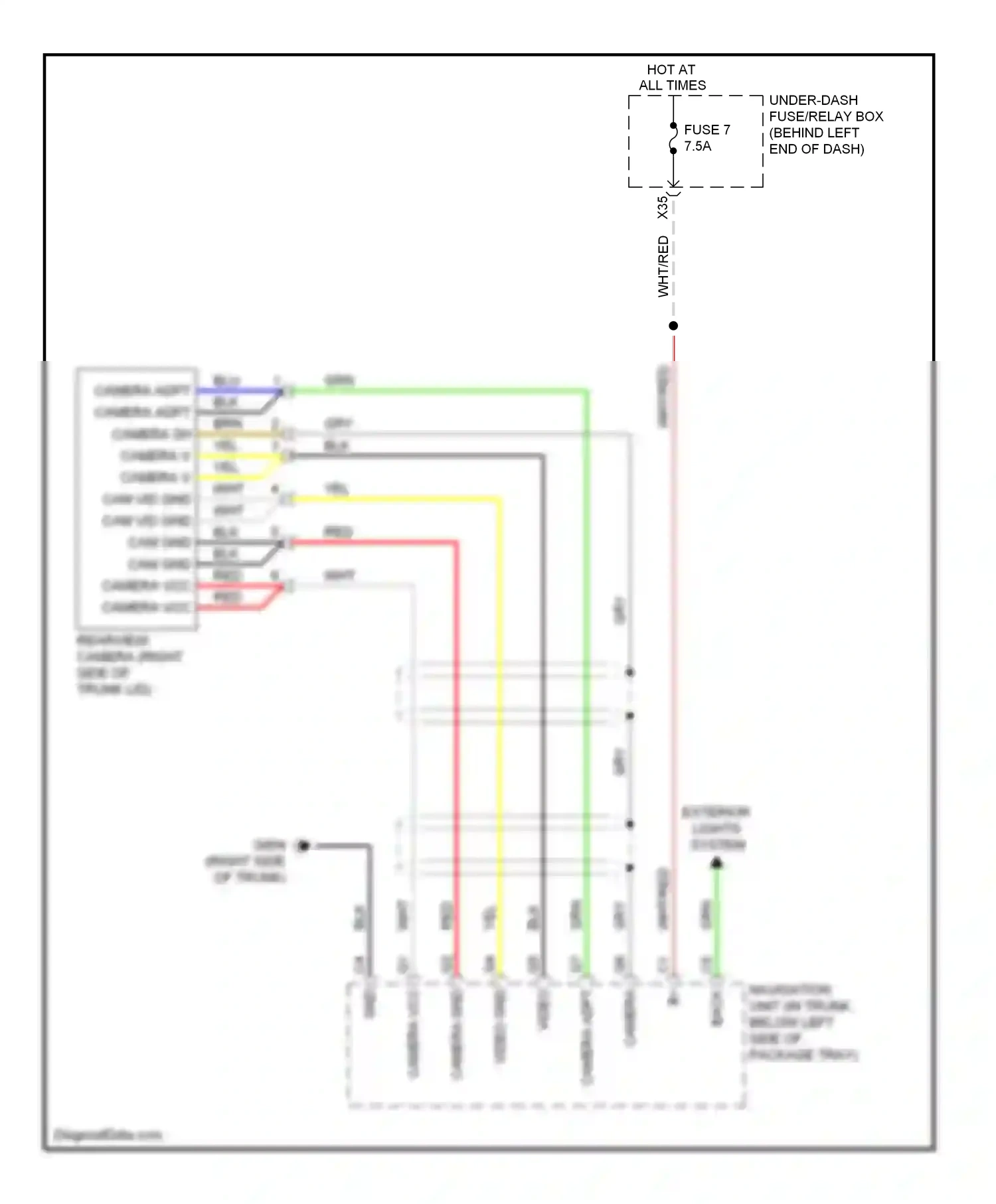 Wiring diagram back lt- for Acura TL III facelift (2006-2008) (7 of 7)