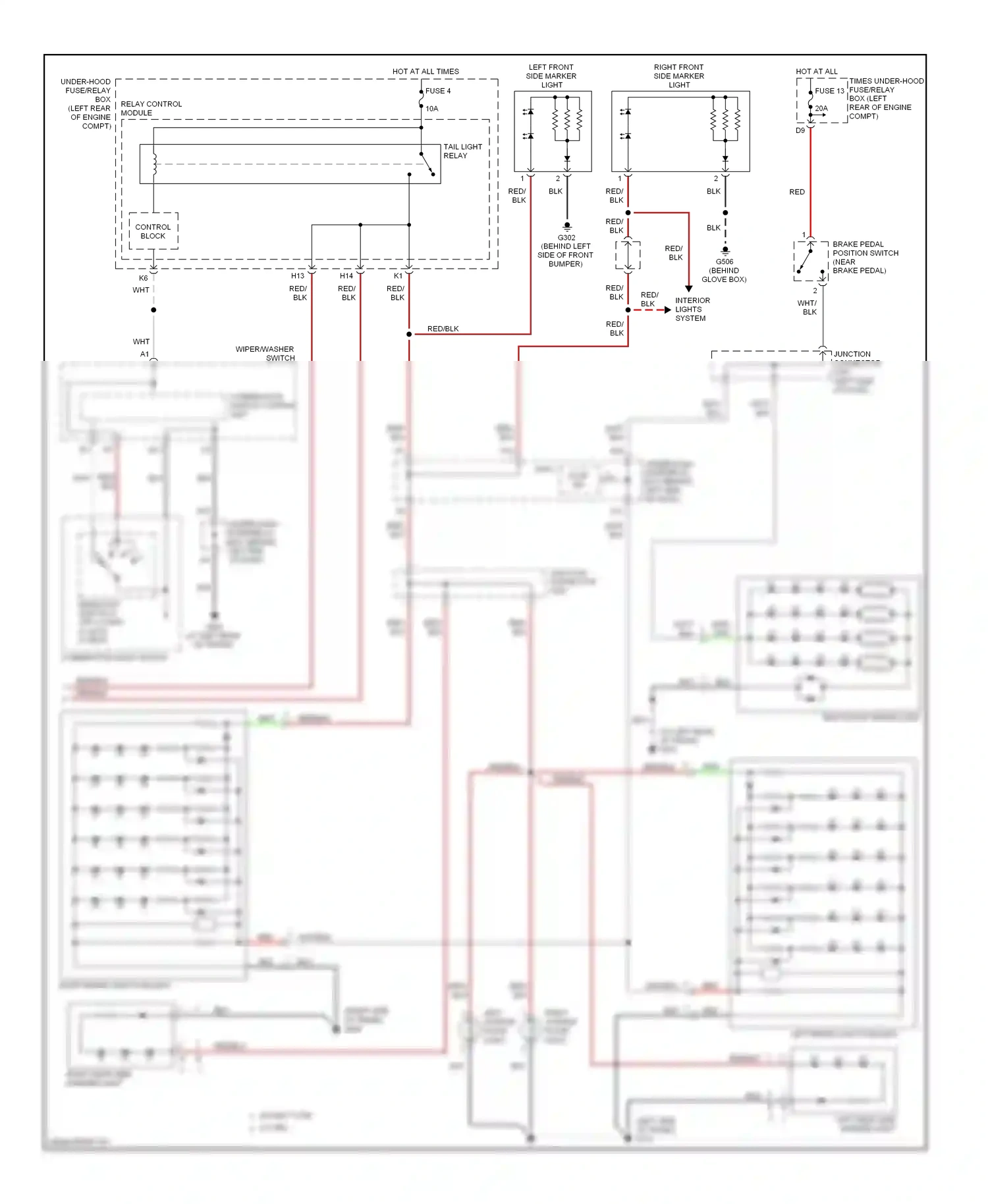 Wiring diagram combination light switch for Acura TL III facelift (2006-2008) (2 of 5)