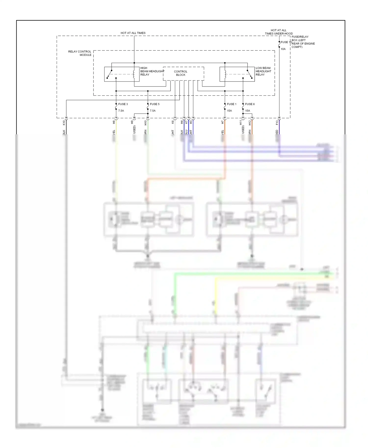 Wiring diagram combination light switch for Acura TL III facelift (2006-2008) (3 of 5)
