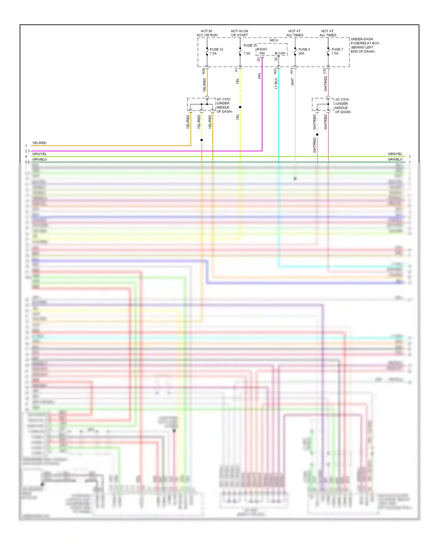 Wiring diagram comm 1 for Acura TL III facelift (2006-2008) (2 of 2)