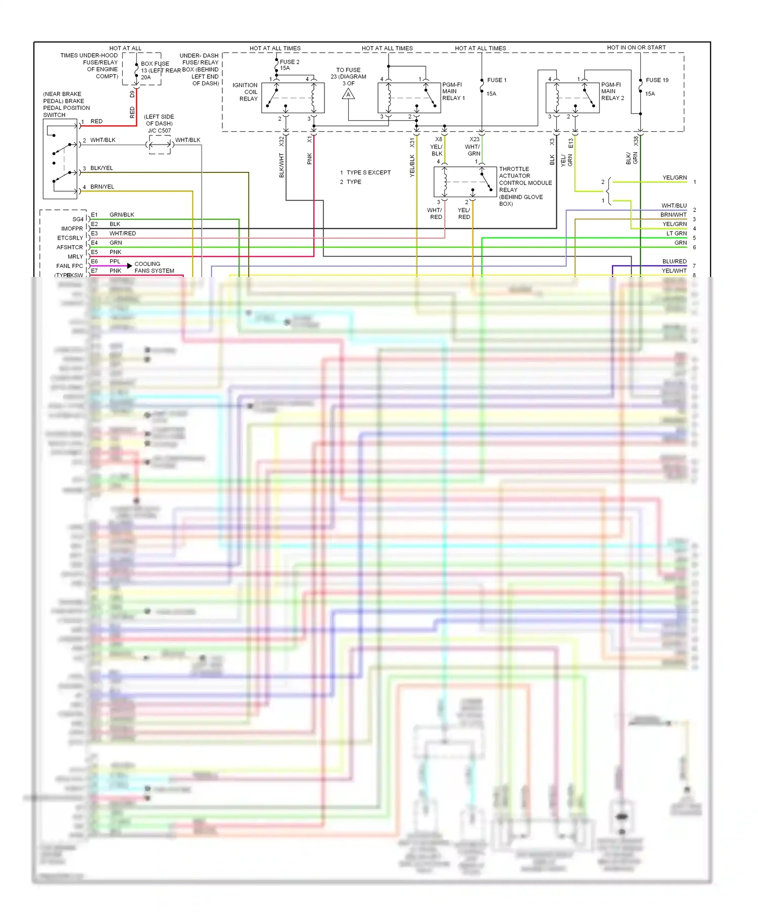 Wiring diagram computer data lines system for Acura TL III facelift (2006-2008) (5 of 24)