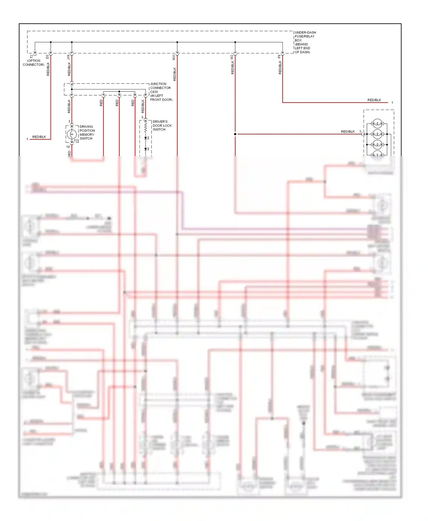Wiring diagram console light for Acura TL III facelift (2006-2008) (2 of 2)