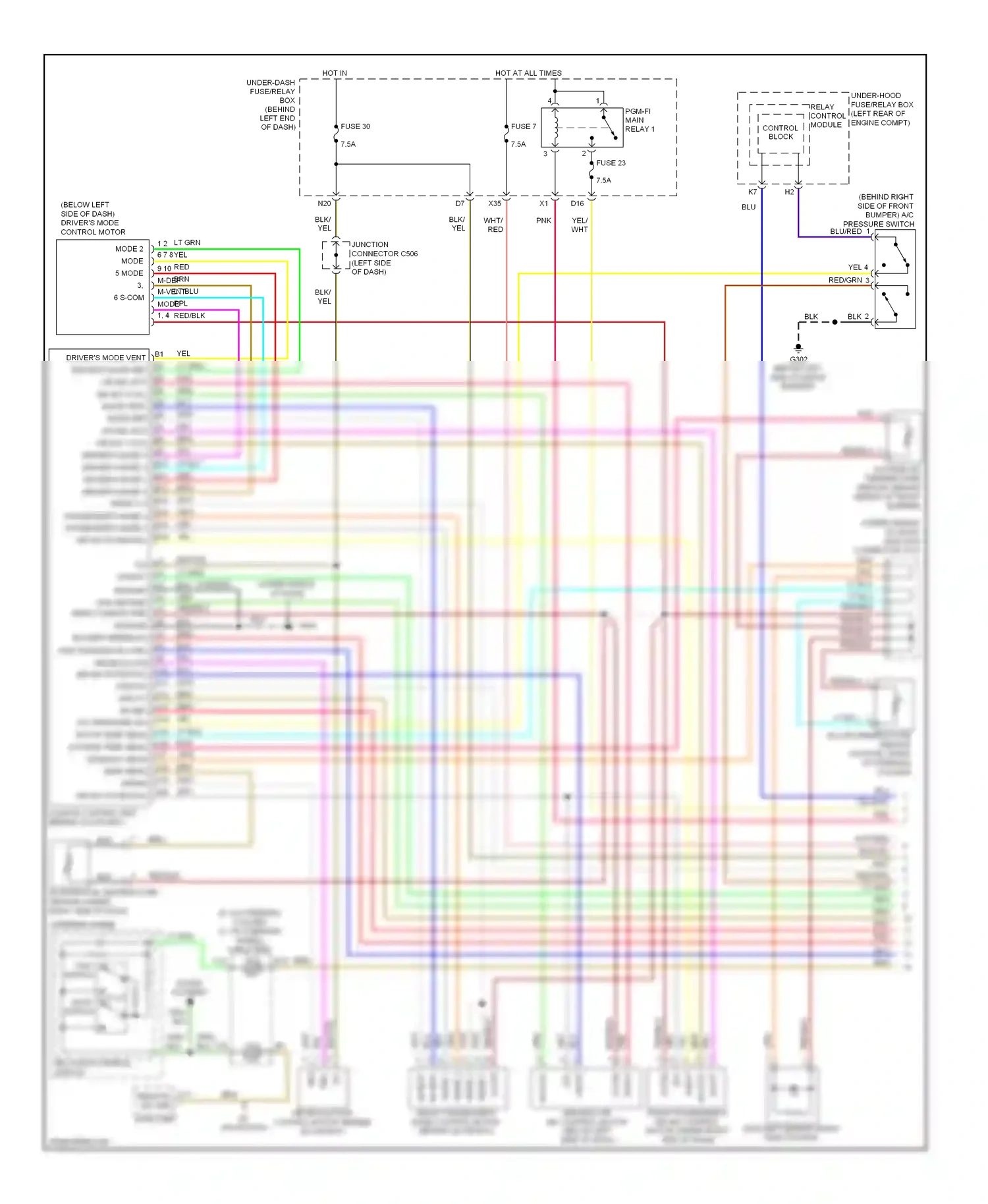 Wiring diagram control block for Acura TL III facelift (2006-2008) (1 of 15)