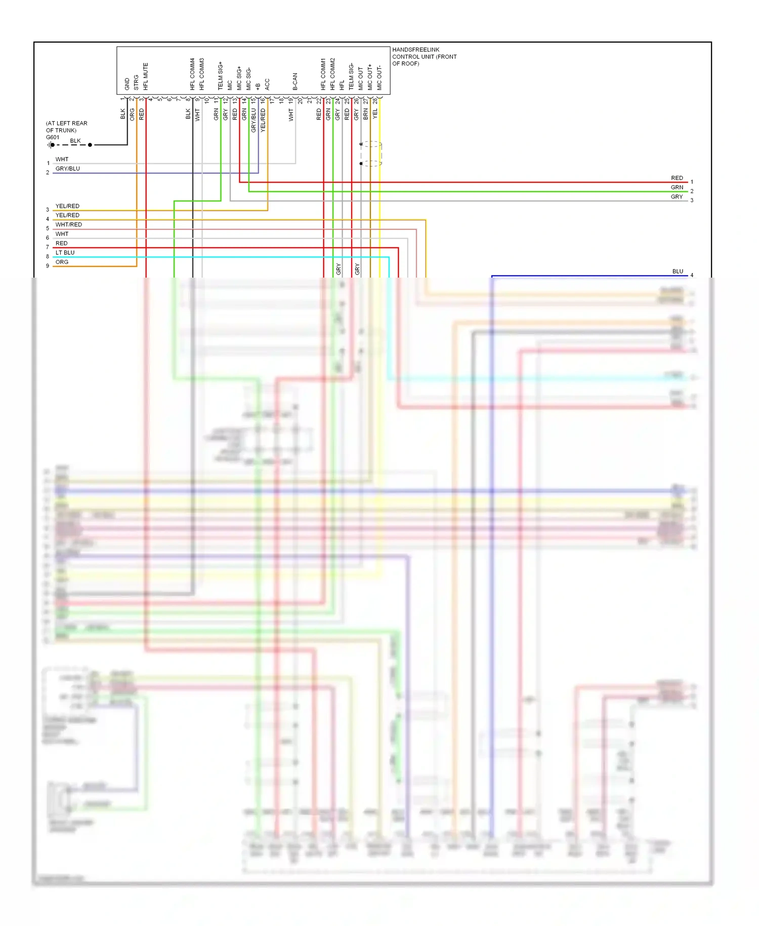 Wiring diagram ctr sp+ ctr sp- ctr- ctr- for Acura TL III facelift (2006-2008) (1 of 2)