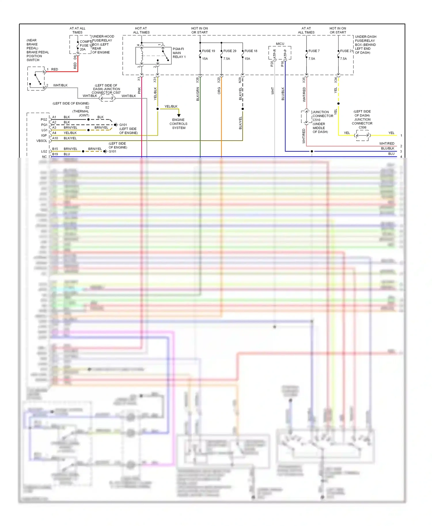 Wiring diagram engine controls system for Acura TL III facelift (2006-2008) (1 of 6)