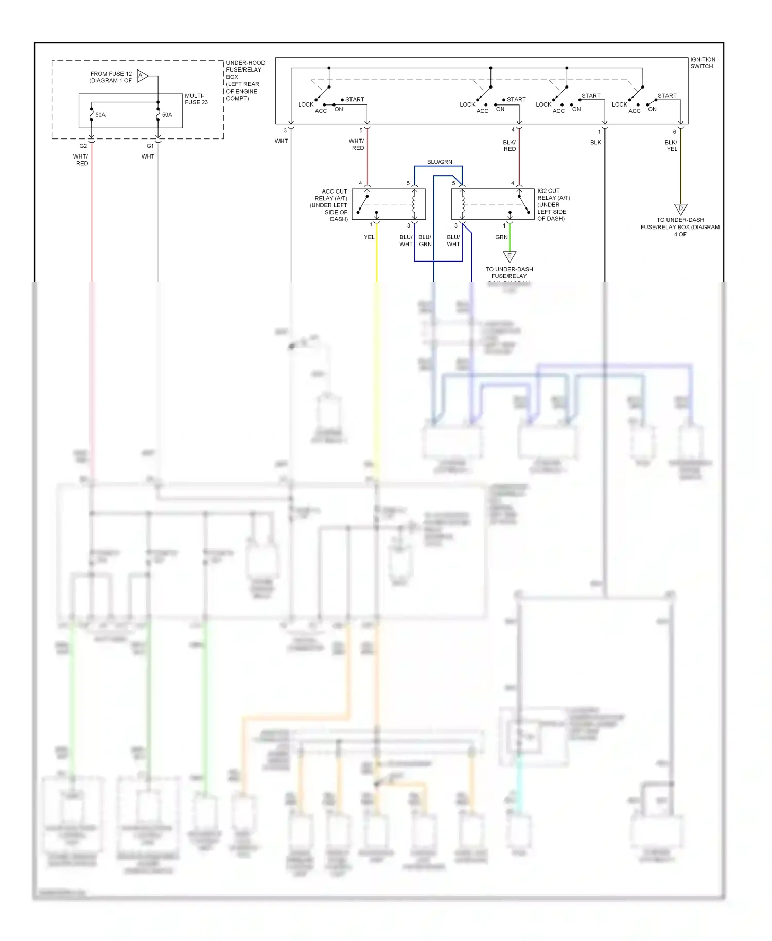 Wiring diagram front passenger's power window switch for Acura TL III facelift (2006-2008) (4 of 6)