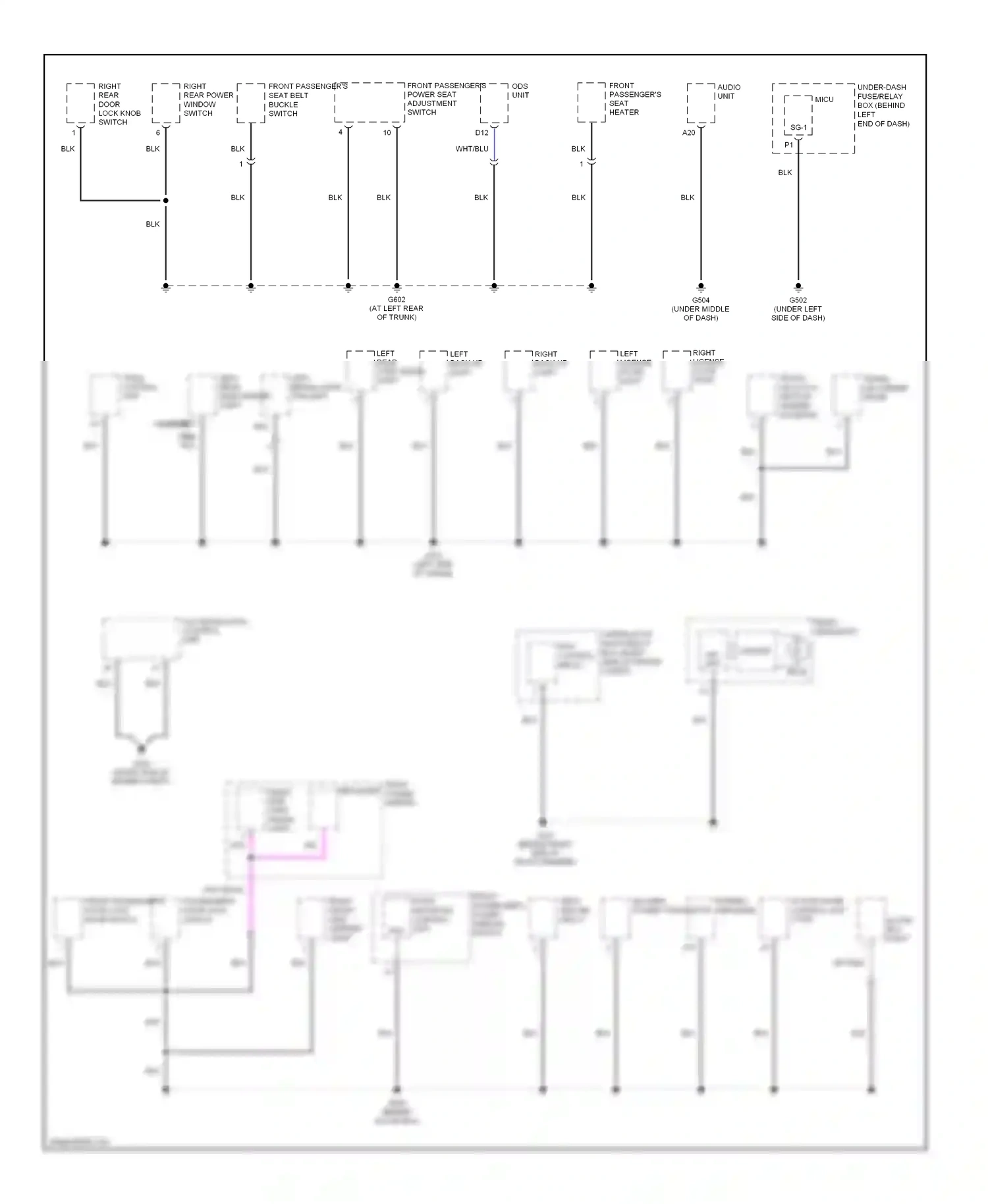 Wiring diagram front passenger's power window switch for Acura TL III facelift (2006-2008) (2 of 6)