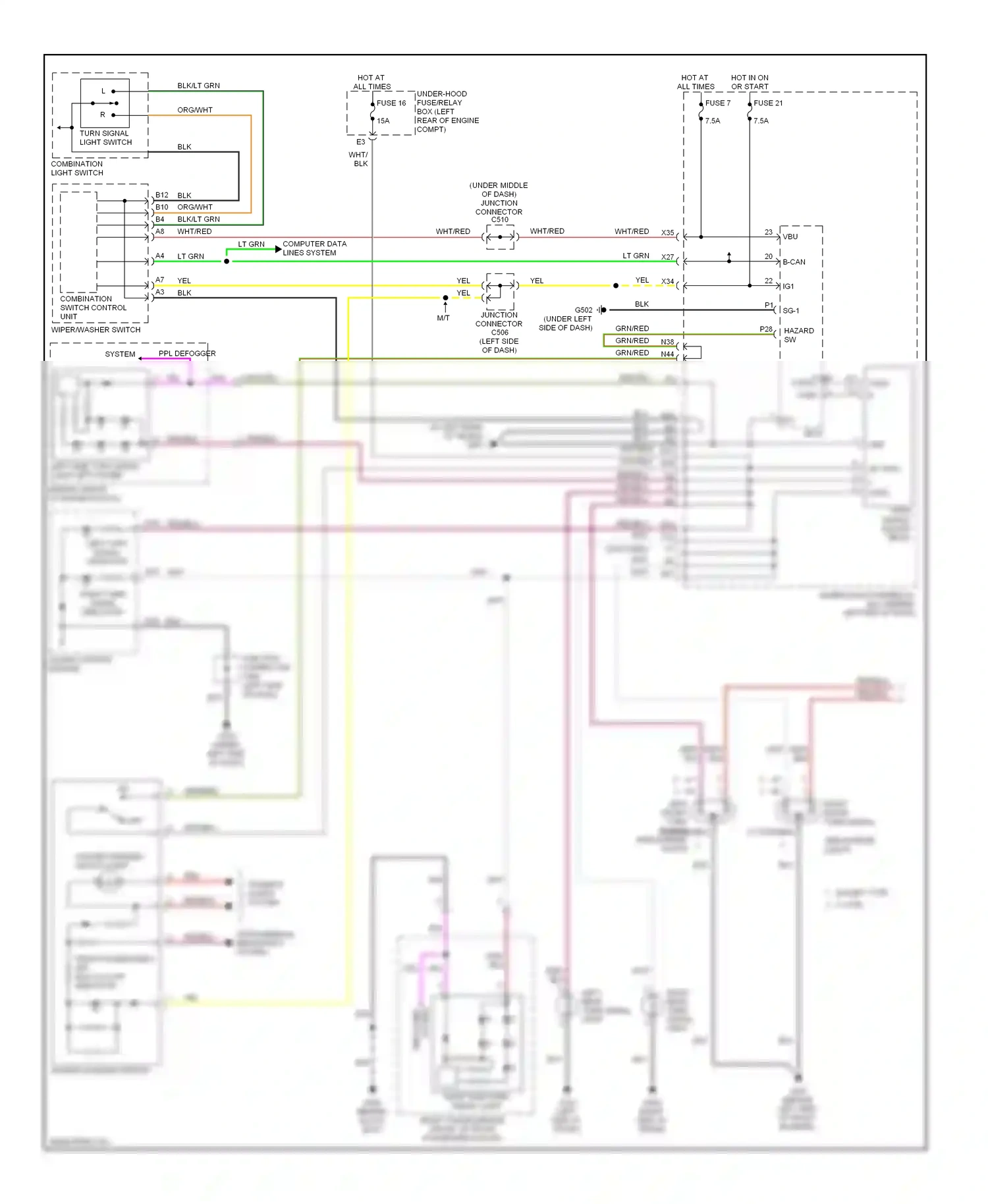 Wiring diagram gauge control module for Acura TL III facelift (2006-2008) (5 of 27)