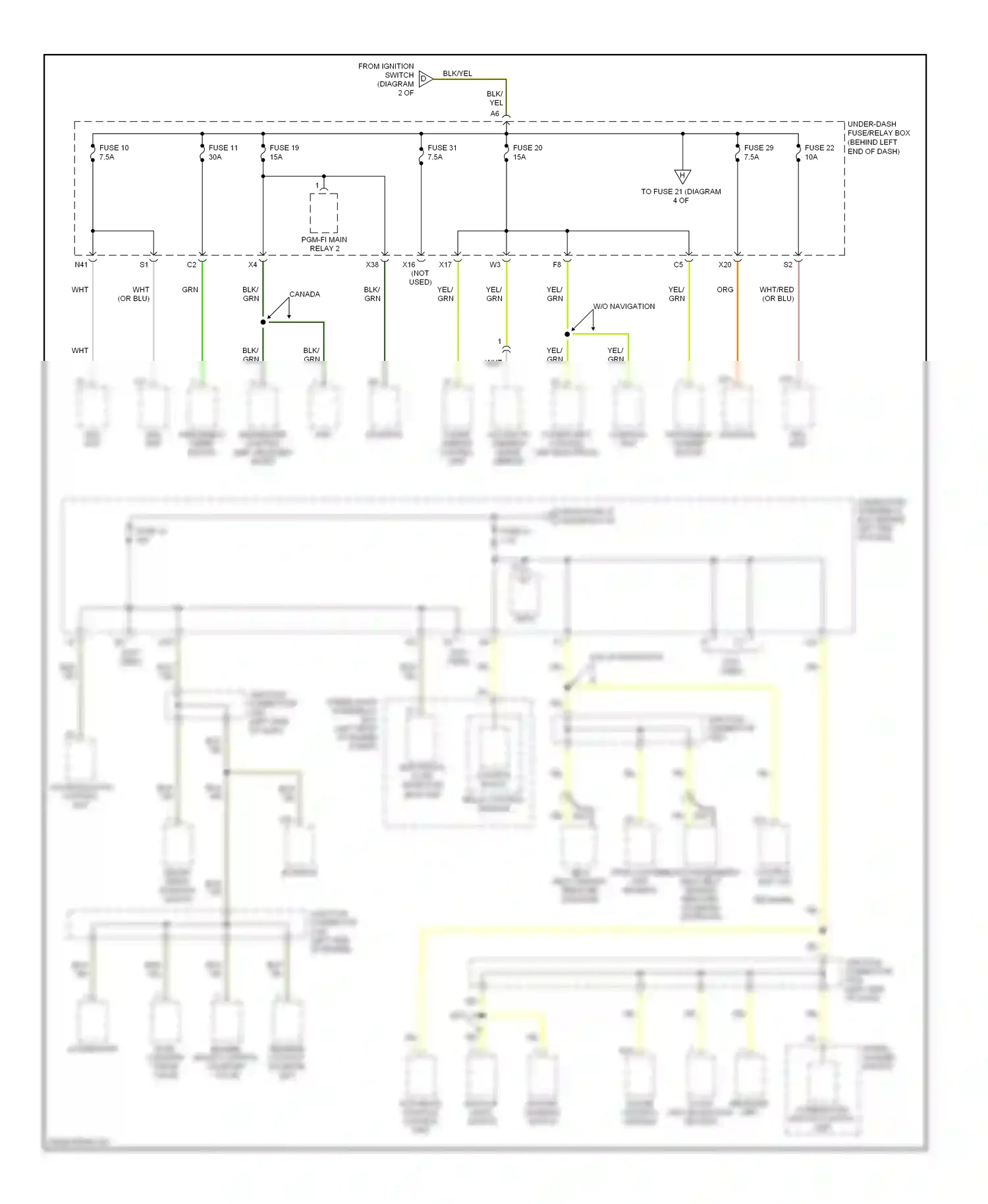 Wiring diagram gauge control module for Acura TL III facelift (2006-2008) (19 of 27)