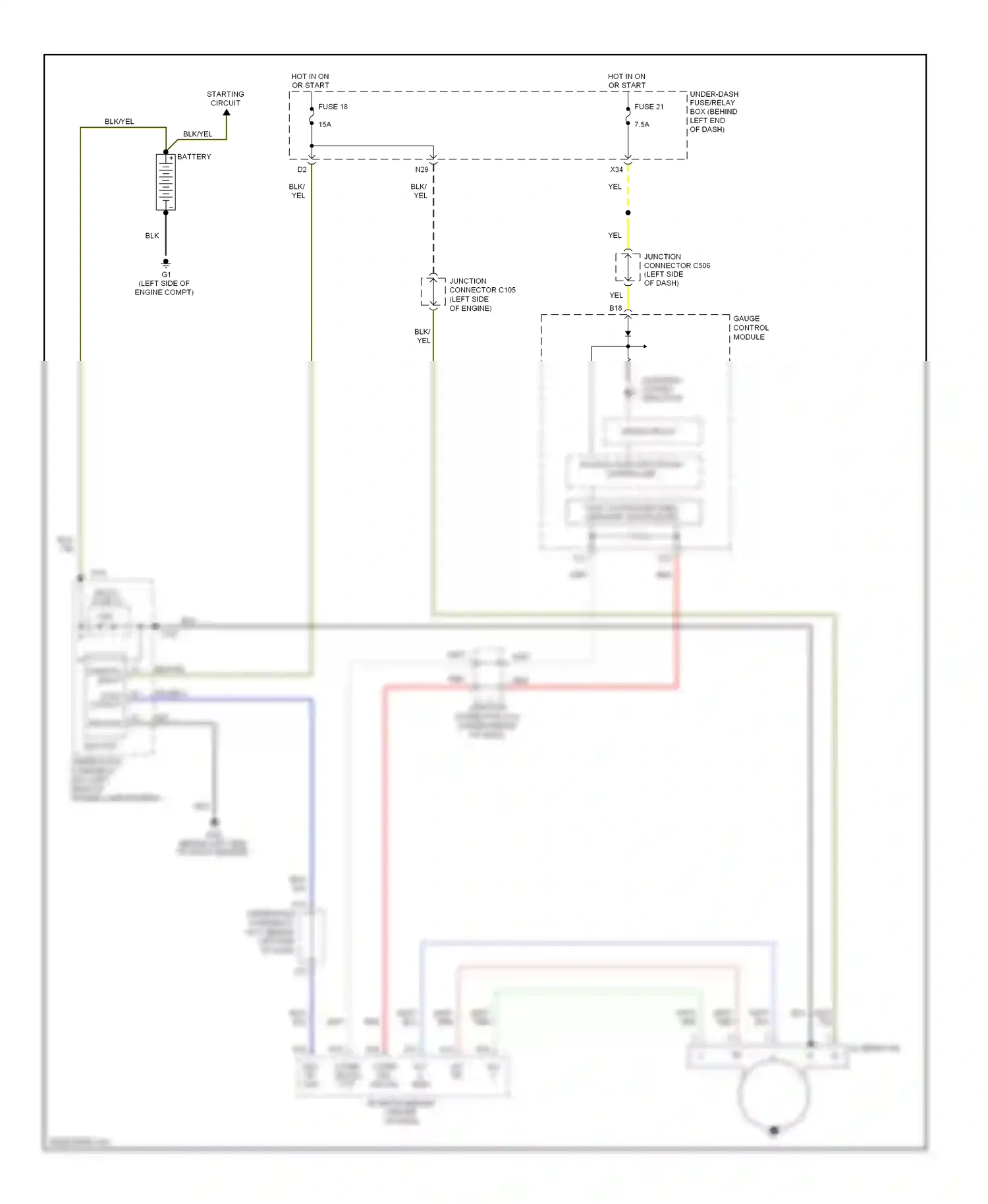 Wiring diagram gauge control module for Acura TL III facelift (2006-2008) (22 of 27)