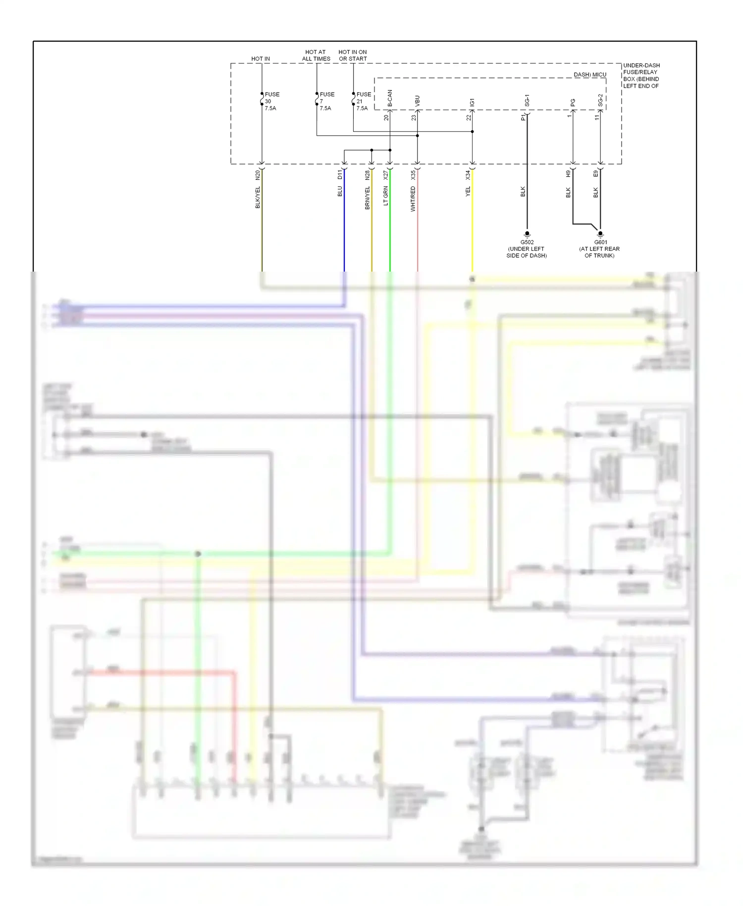 Wiring diagram gauge control module for Acura TL III facelift (2006-2008) (14 of 27)