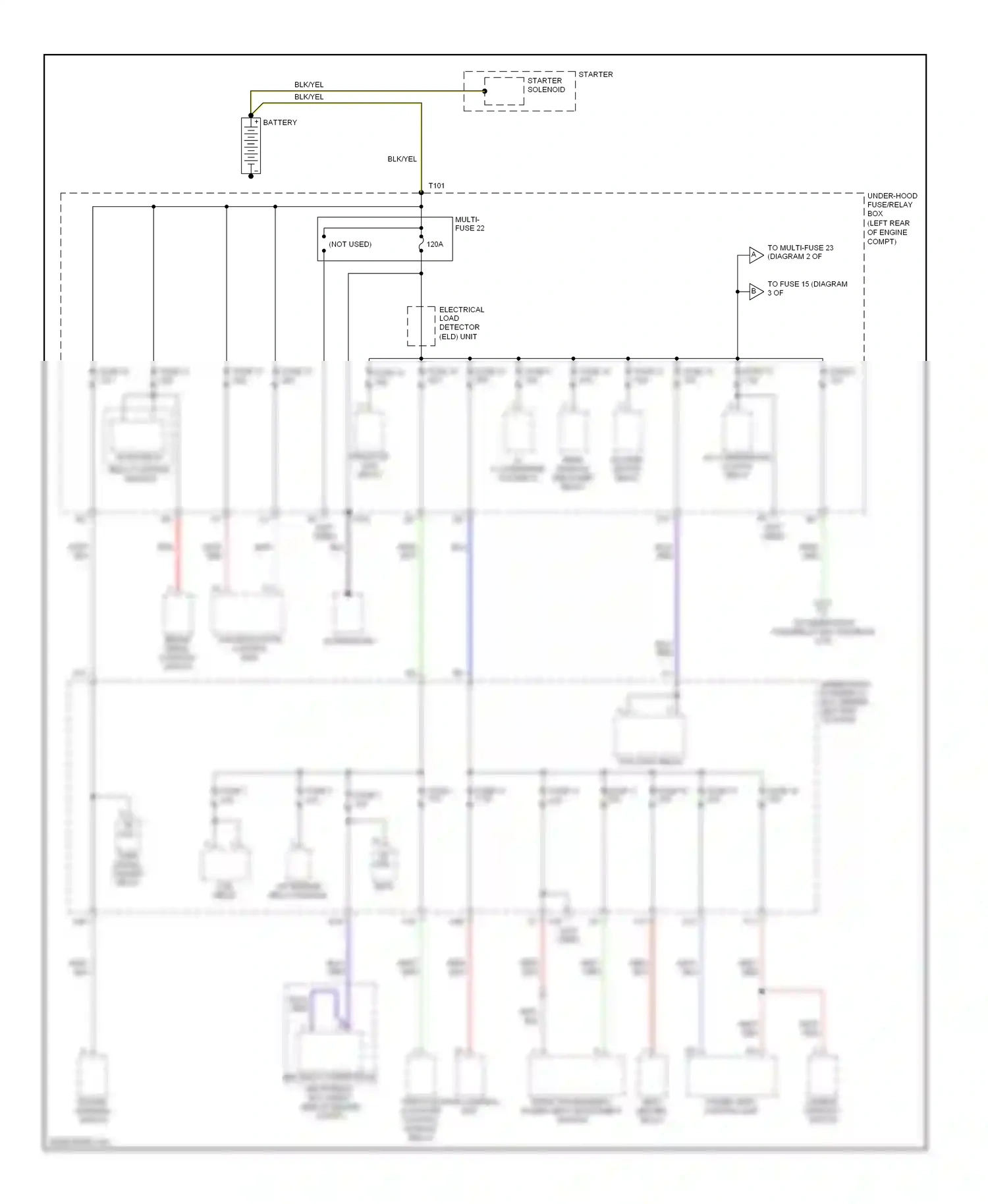 Wiring diagram hazard warning switch for Acura TL III facelift (2006-2008) (3 of 5)