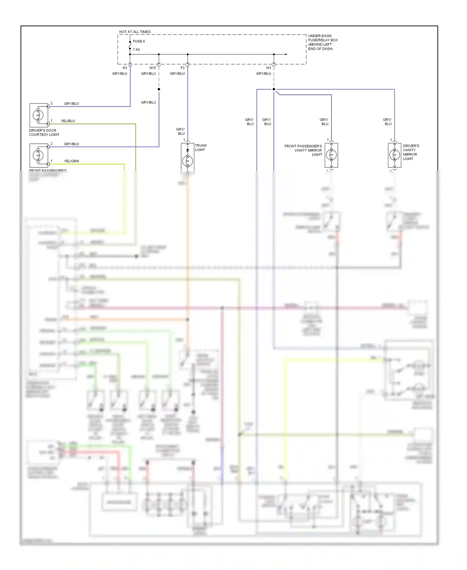 Wiring diagram interior light) for Acura TL III facelift (2006-2008) (1 of 1)