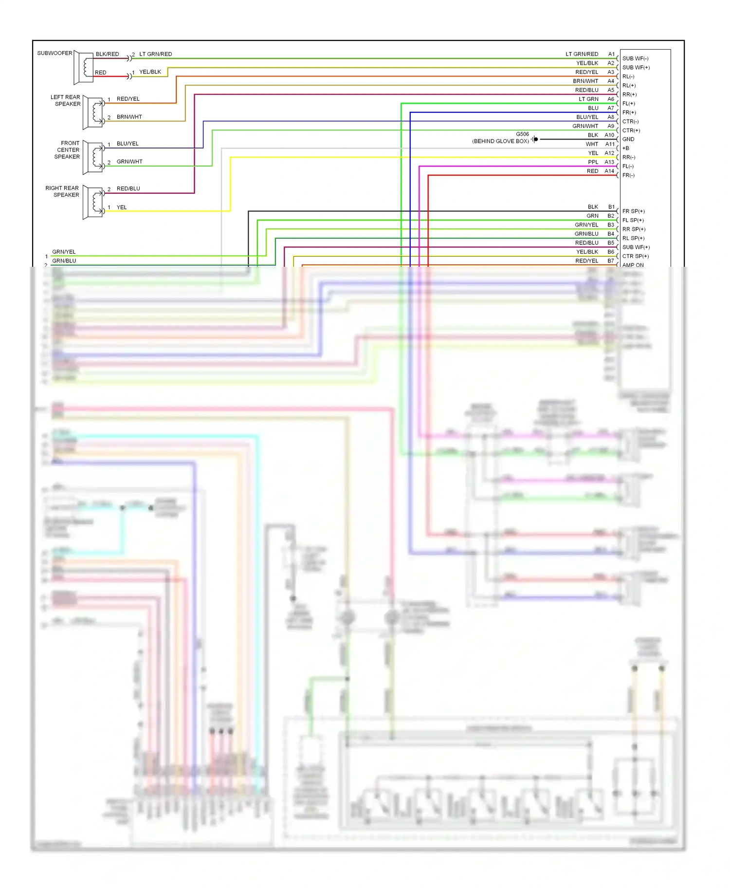 Wiring diagram mode switch for Acura TL III facelift (2006-2008) (1 of 2)