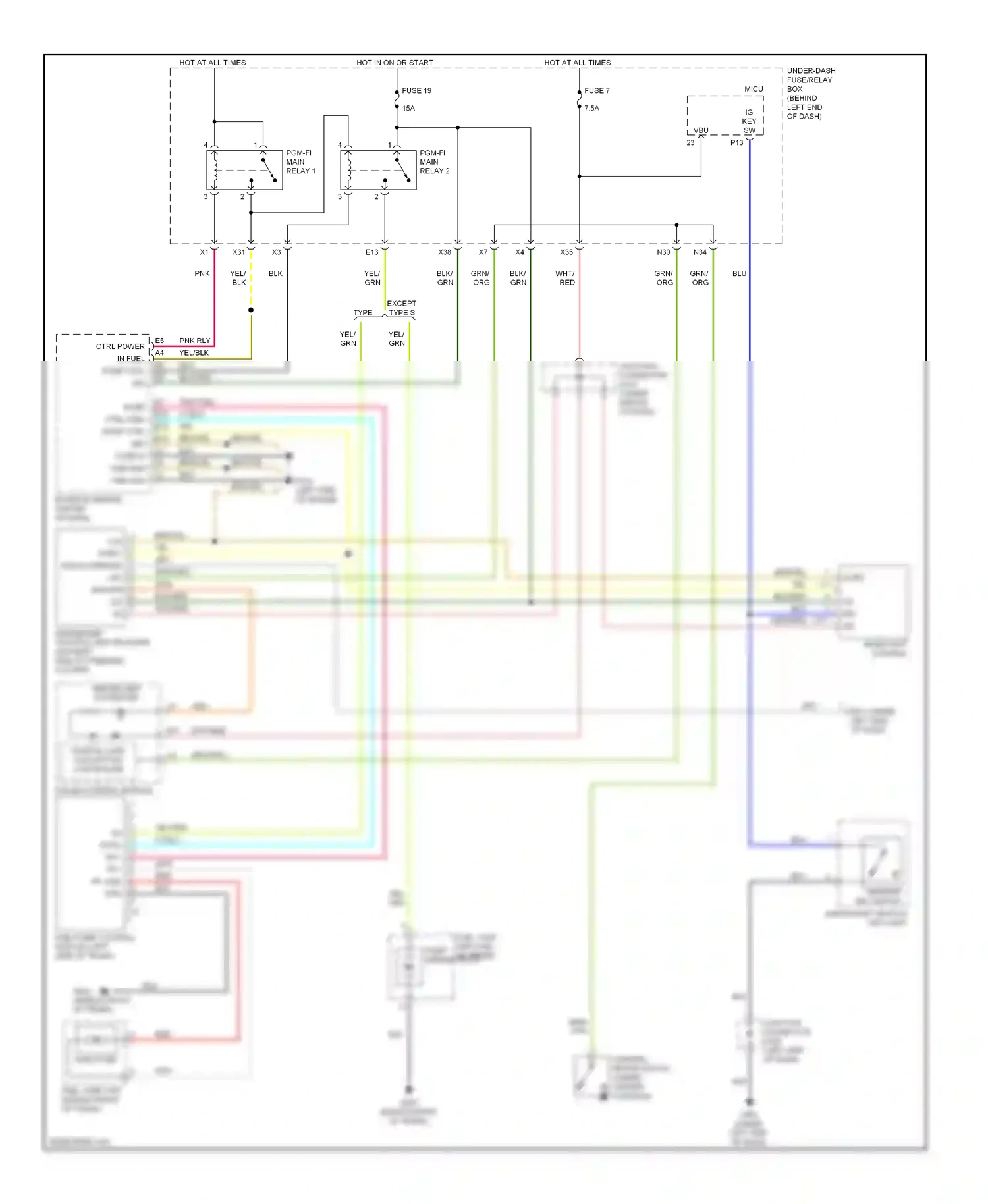 Wiring diagram pnk fuel pump ctrl fuel pump ctrl imo code in gnd gnd gnd gnd for Acura TL III facelift (2006-2008) (1 of 1)