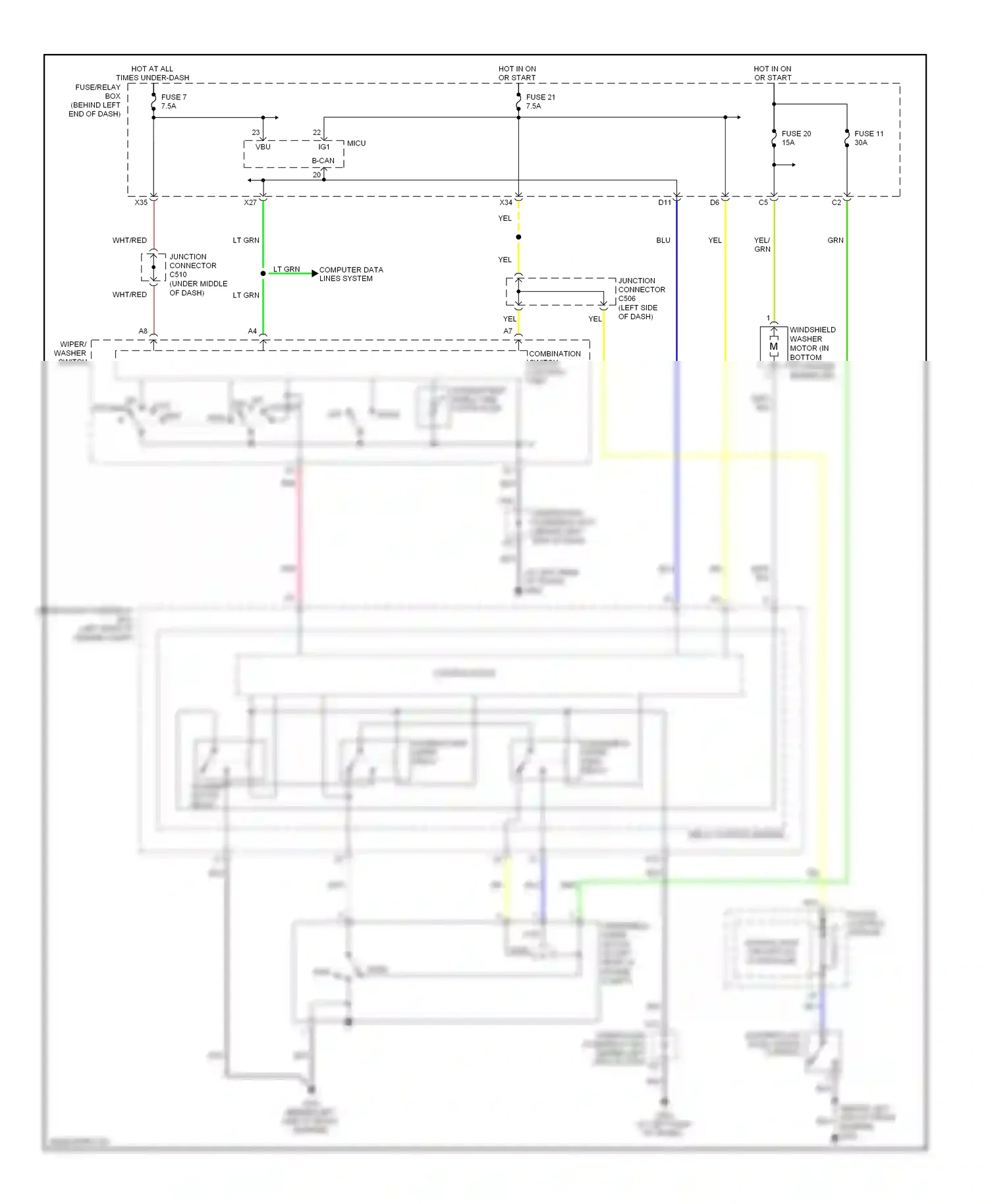 Wiring diagram relay control module for Acura TL III facelift (2006-2008) (14 of 14)