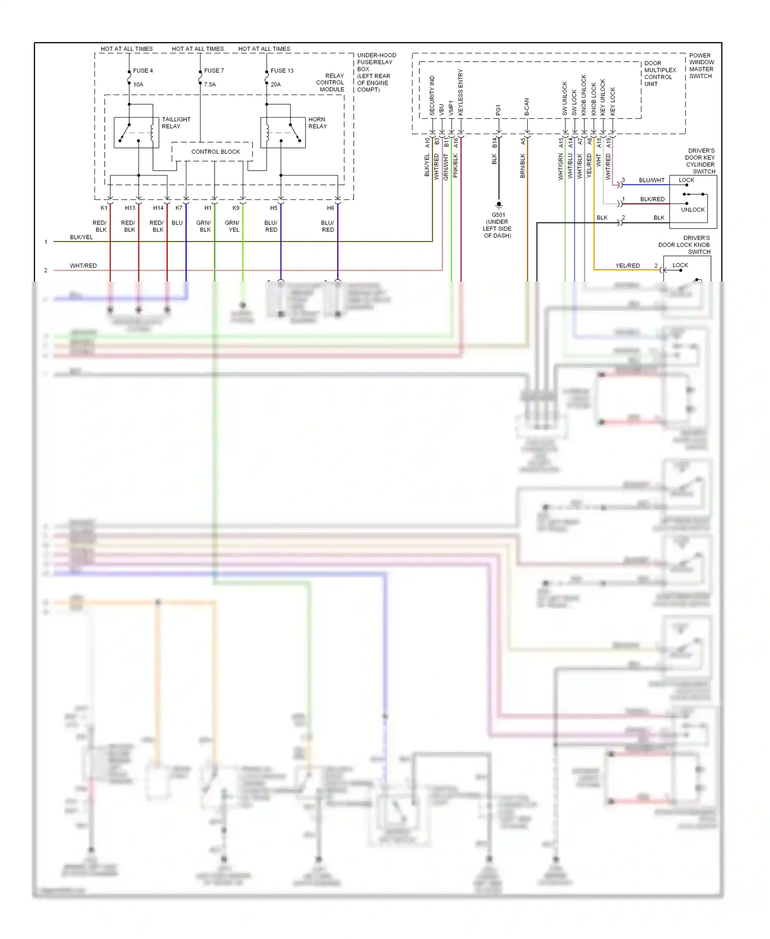 Wiring diagram security ind for Acura TL III facelift (2006-2008) (1 of 2)