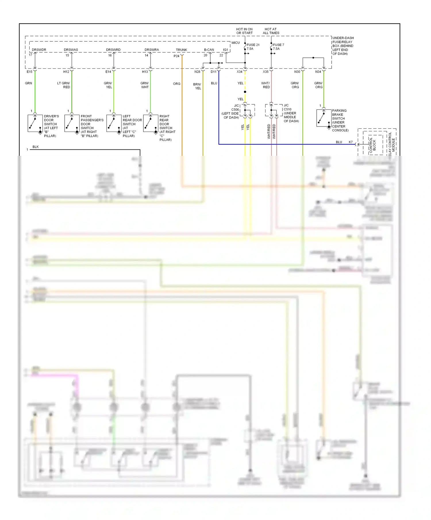 Wiring diagram select/ reset switch for Acura TL III facelift (2006-2008) (1 of 1)