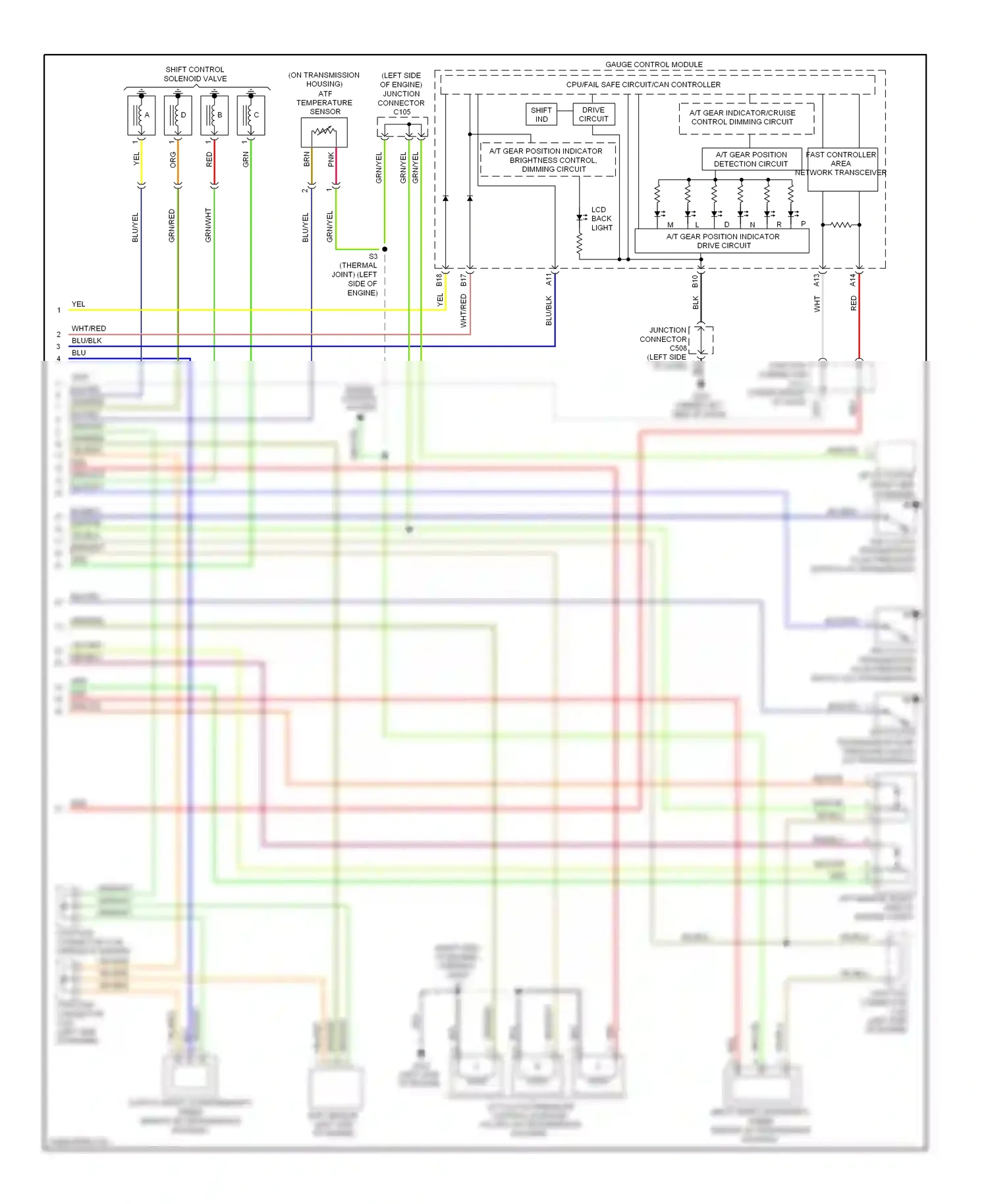 Wiring diagram shift ind for Acura TL III facelift (2006-2008) (1 of 4)