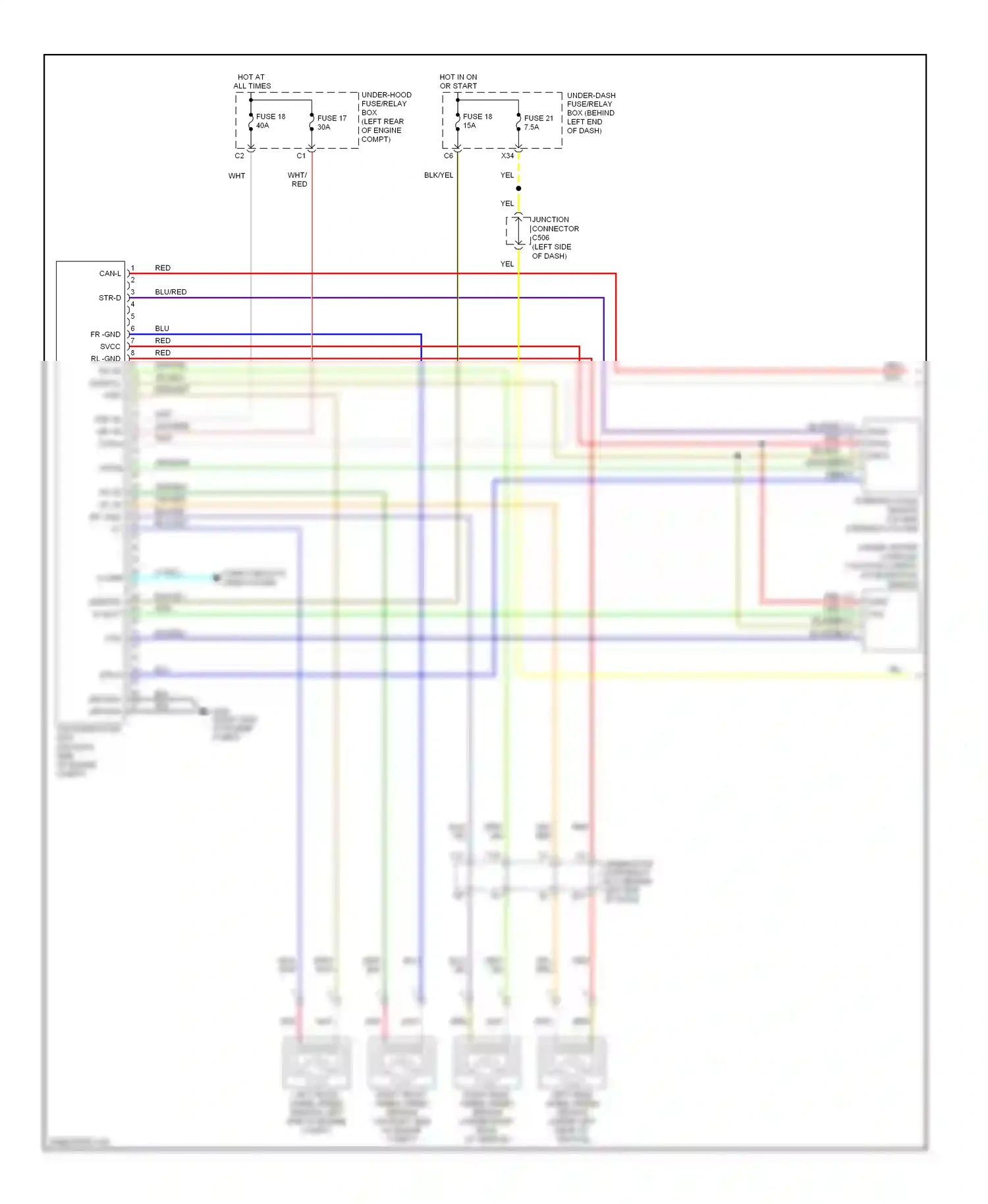 Wiring diagram steering column) for Acura TL III facelift (2006-2008) (1 of 1)