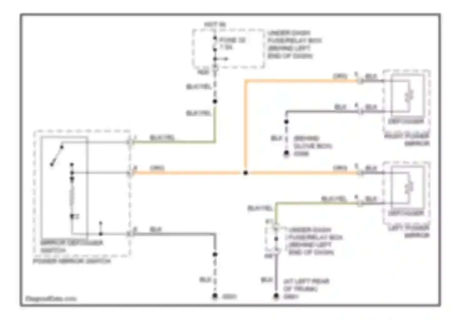 TL Acura III (2003-2006): Heated mirrors circuit