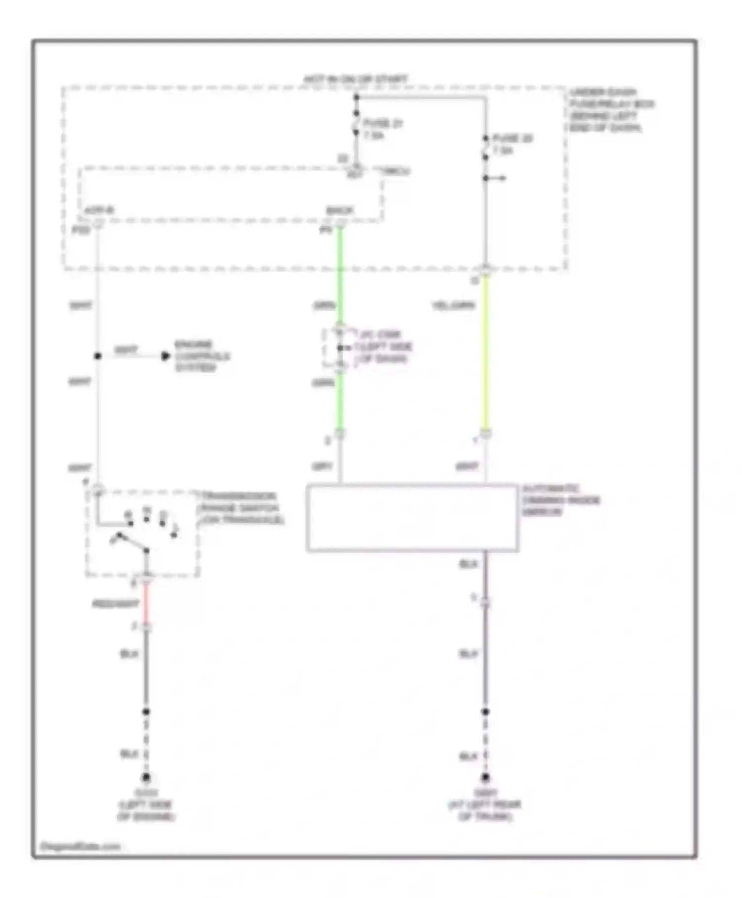 TL Acura III (2003-2006): Automatic day/night mirror circuit, a/t