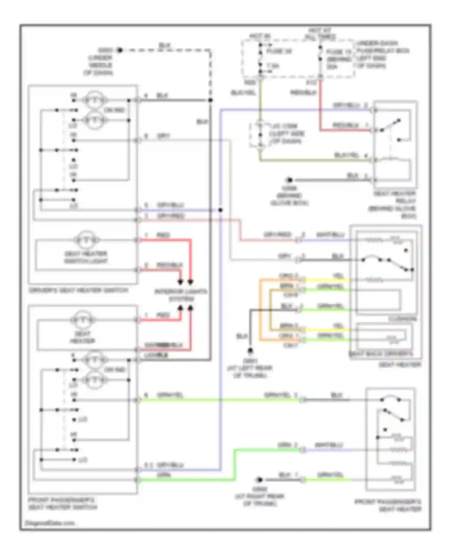TL Acura III (2003-2006): Heated seats circuit