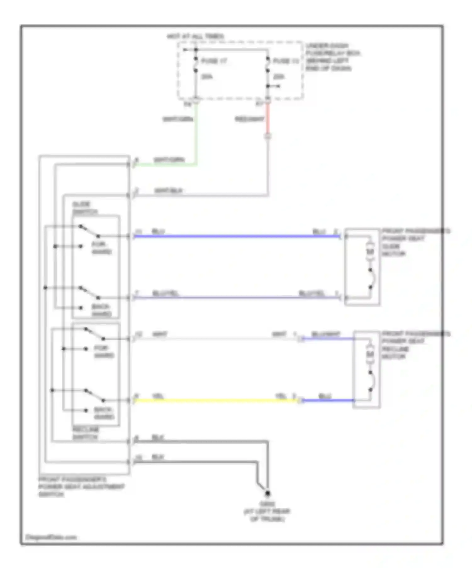 TL Acura III (2003-2006): Passenger power seat circuit