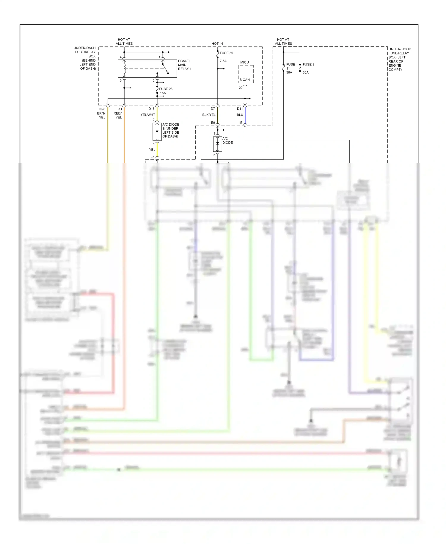 Wiring diagram a/c diode a for Acura TL III (2003-2006) (2 of 3)
