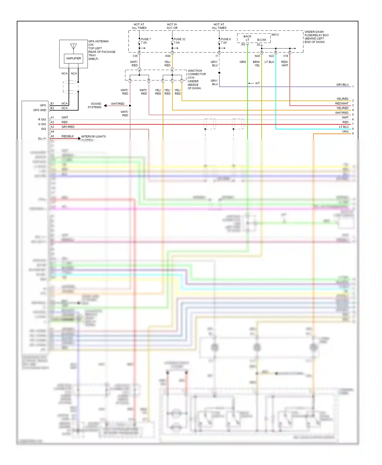 Wiring diagram back switch for Acura TL III (2003-2006) (2 of 2)