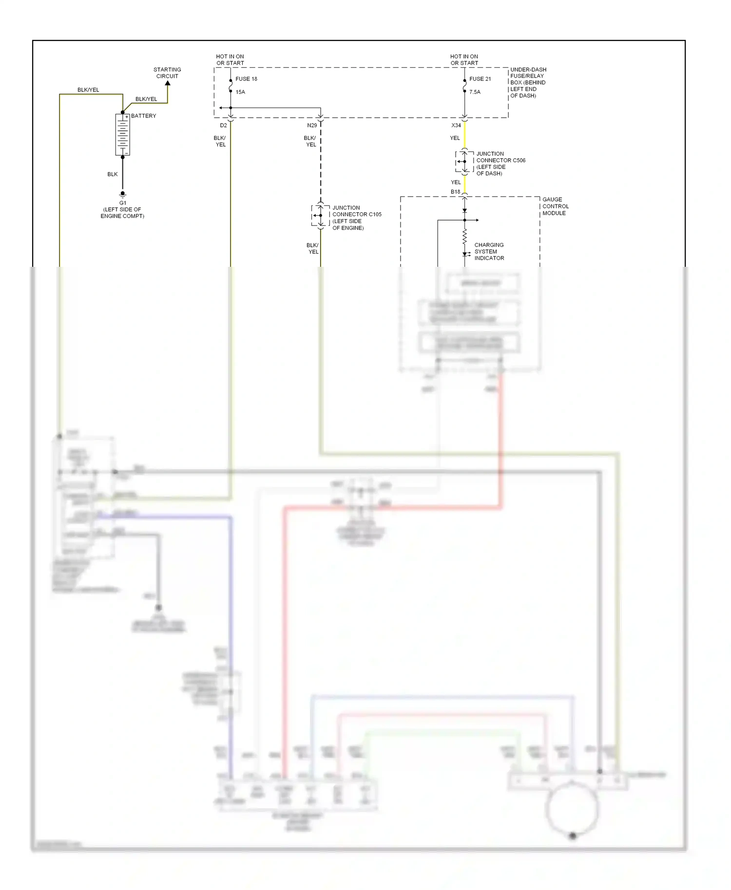 Wiring diagram charging system indicator for Acura TL III (2003-2006) (1 of 1)