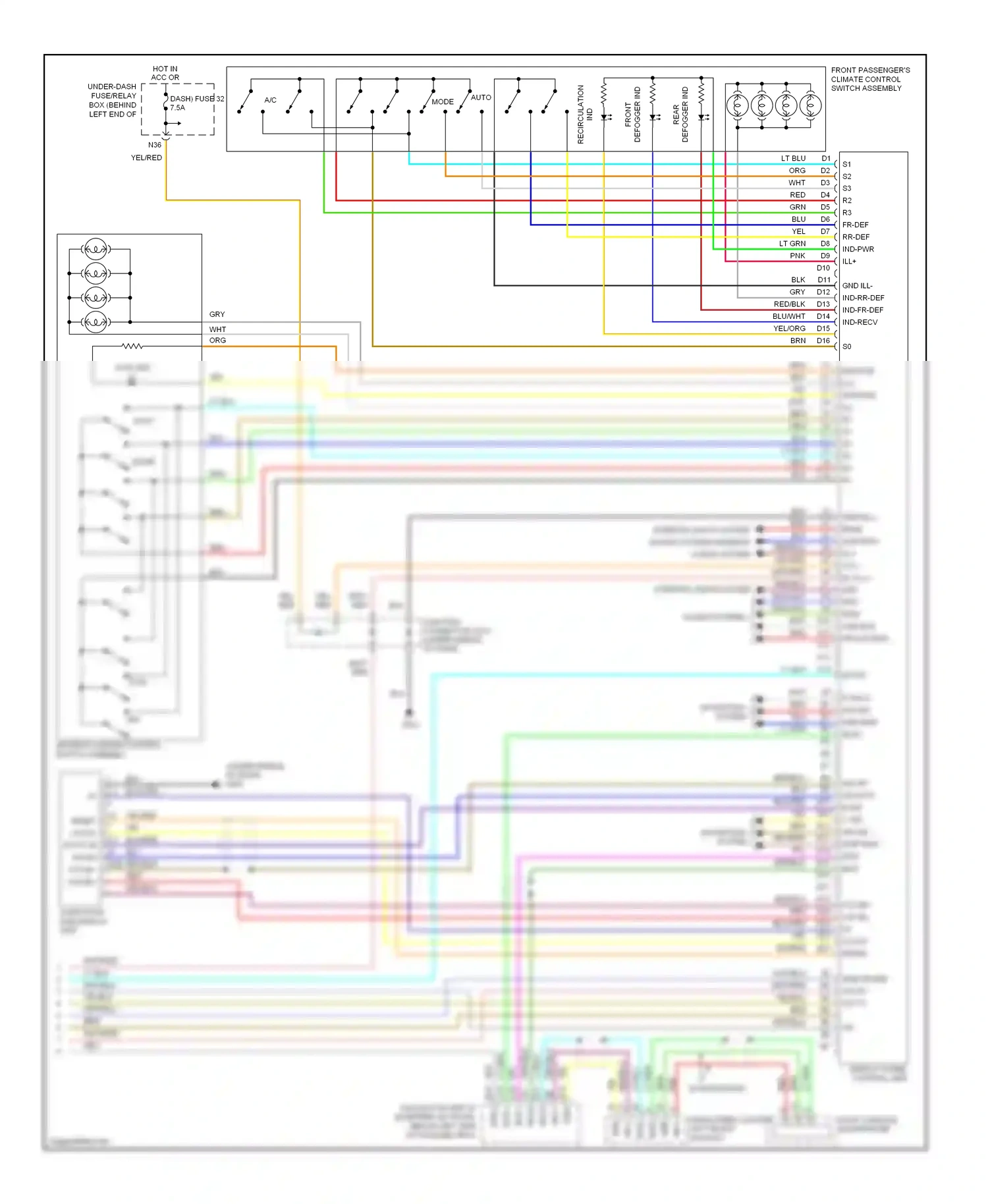 Wiring diagram clock reset for Acura TL III (2003-2006) (1 of 2)