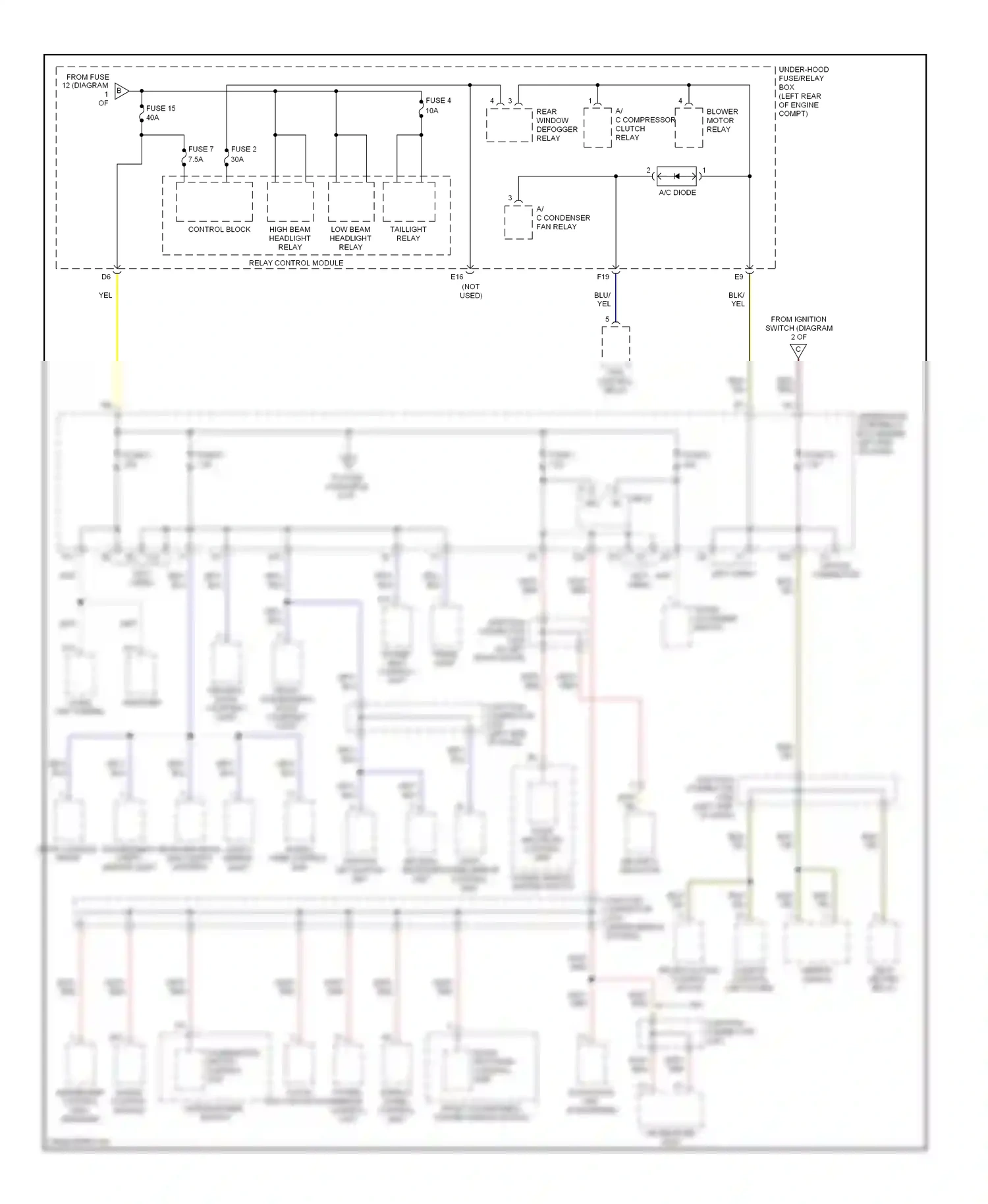 Wiring diagram combination switch control unit for Acura TL III (2003-2006) (6 of 9)