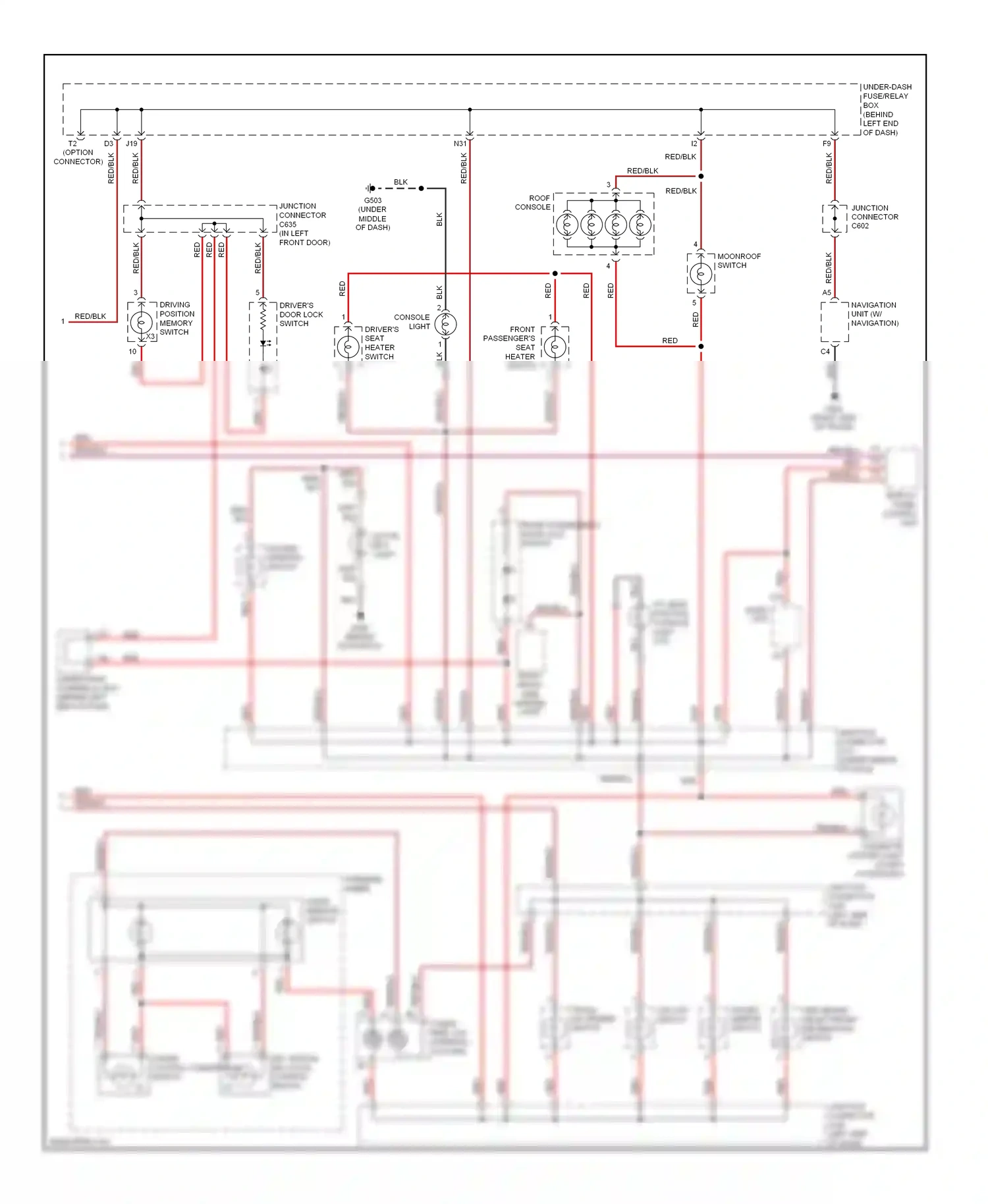 Wiring diagram console light for Acura TL III (2003-2006) (2 of 2)
