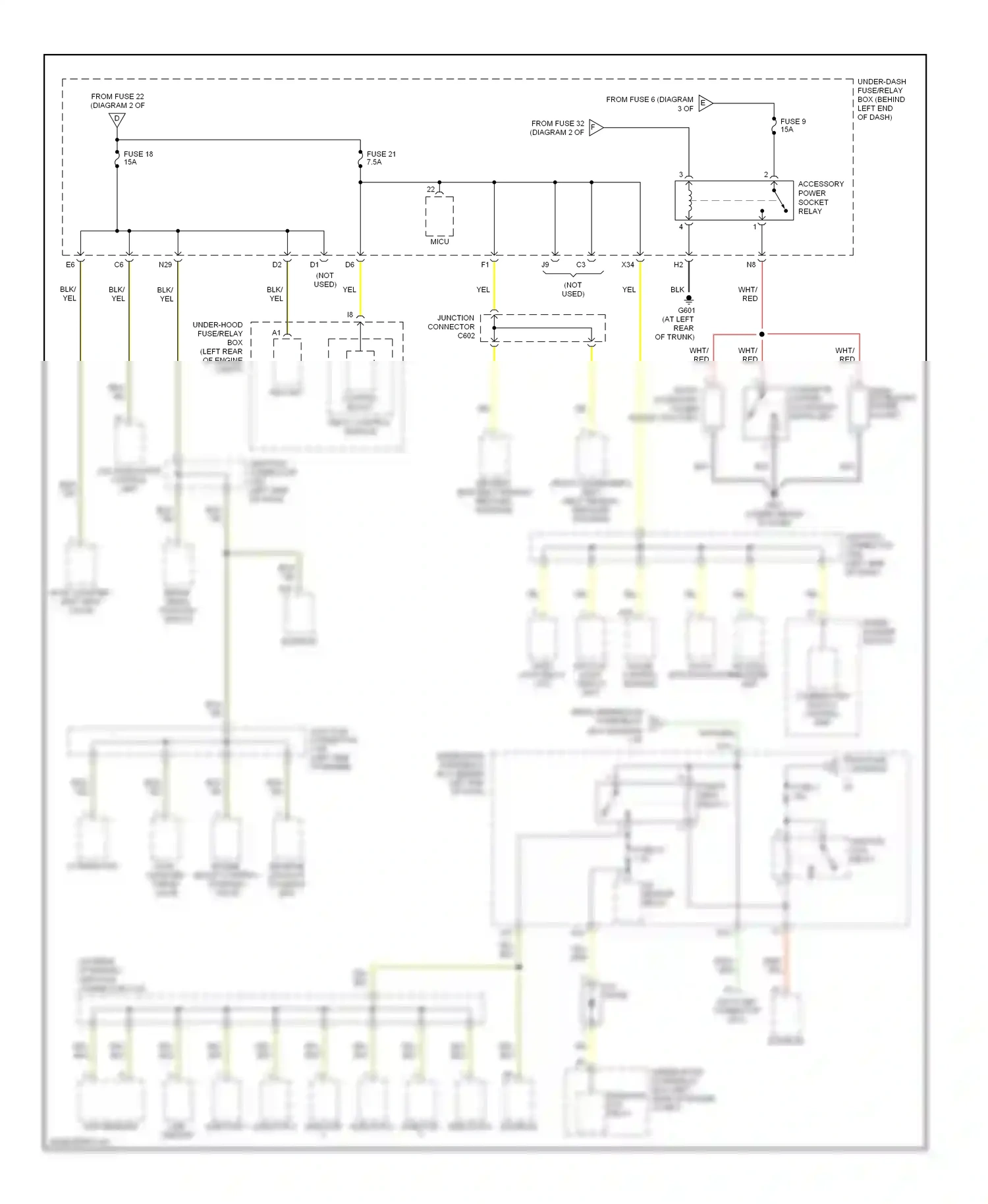 Wiring diagram control block for Acura TL III (2003-2006) (14 of 15)