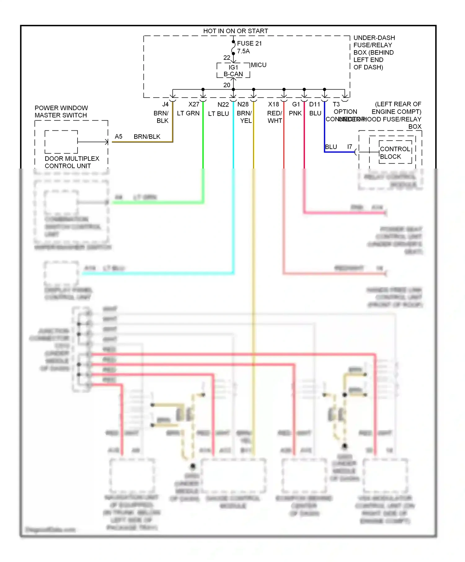Wiring diagram gauge control module for Acura TL III (2003-2006) (8 of 21)