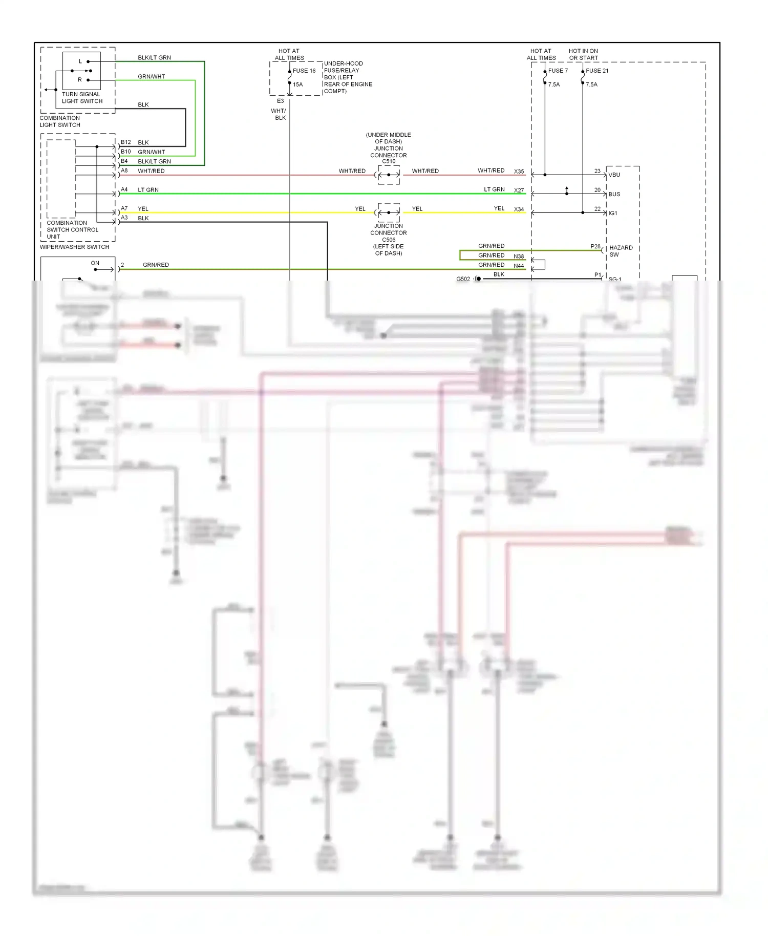 Wiring diagram hazard warning switch light for Acura TL III (2003-2006) (1 of 1)