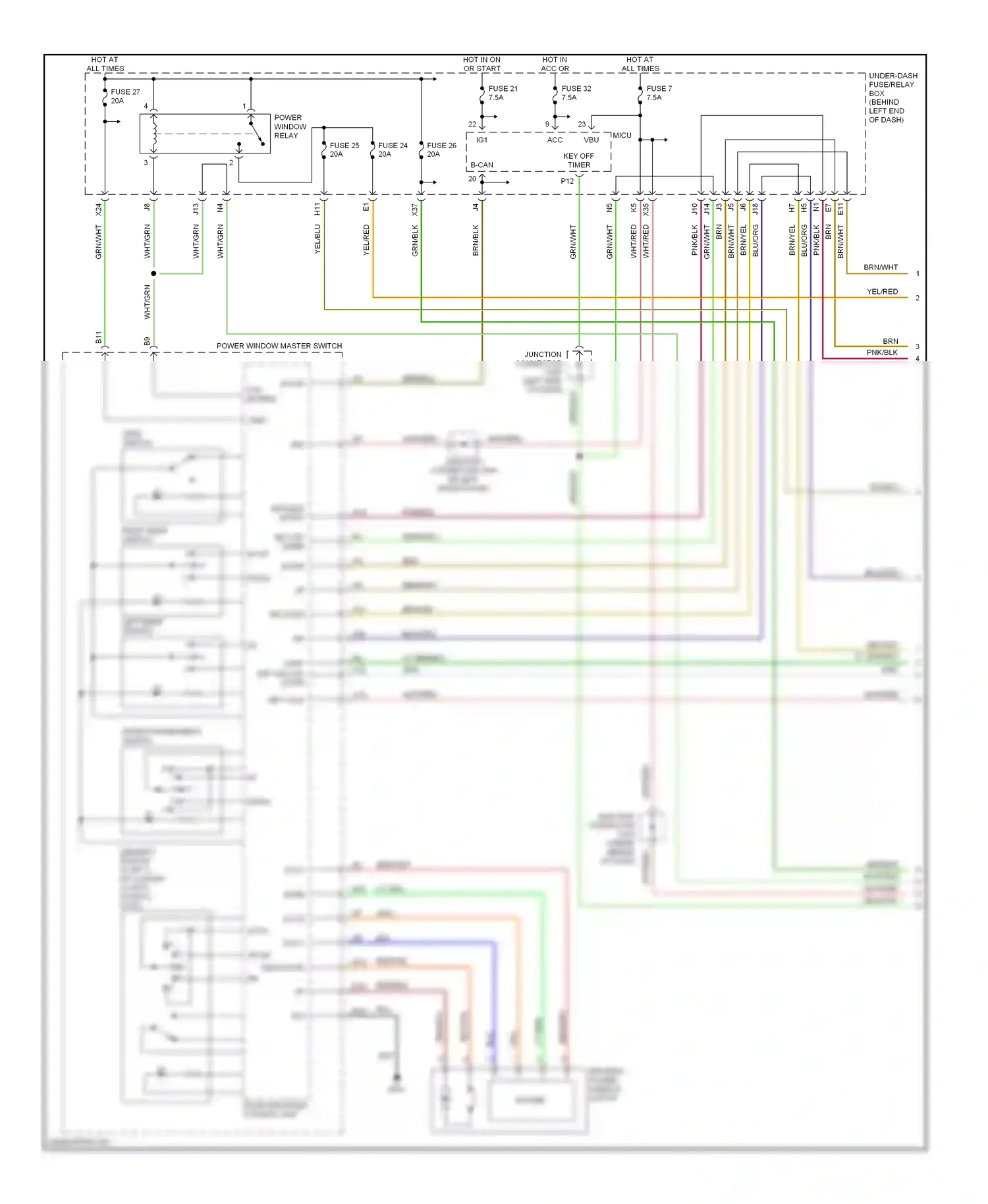 Wiring diagram key off timer for Acura TL III (2003-2006) (2 of 2)