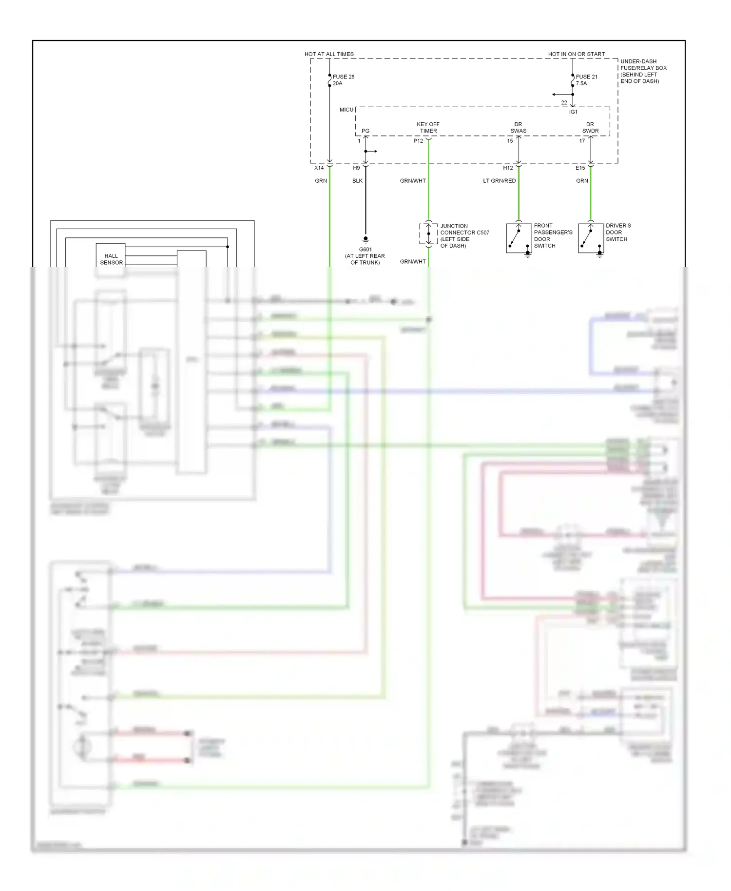 Wiring diagram key off timer for Acura TL III (2003-2006) (1 of 2)